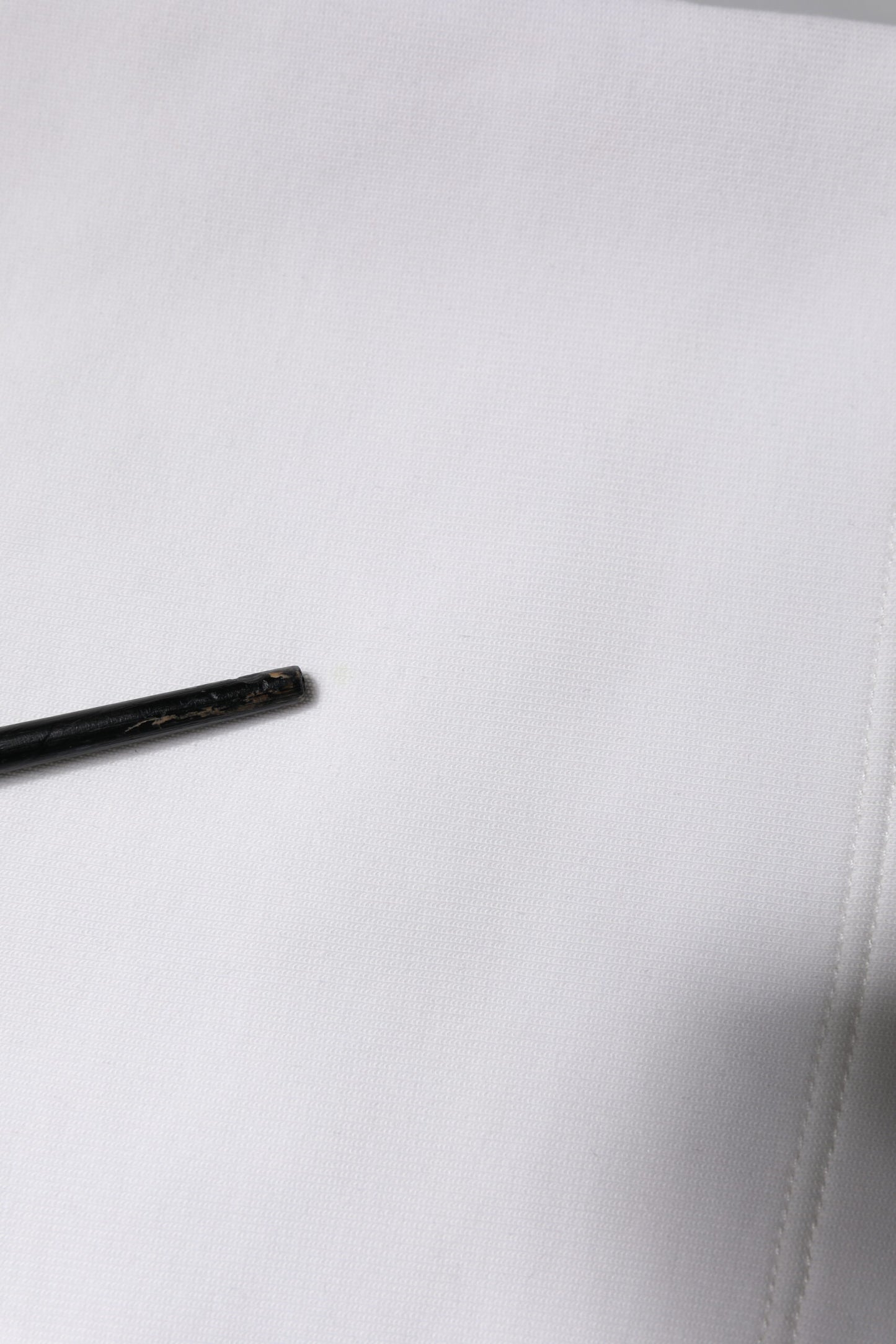 White Cotton Blend 3/4 Sleeves Blouse Top