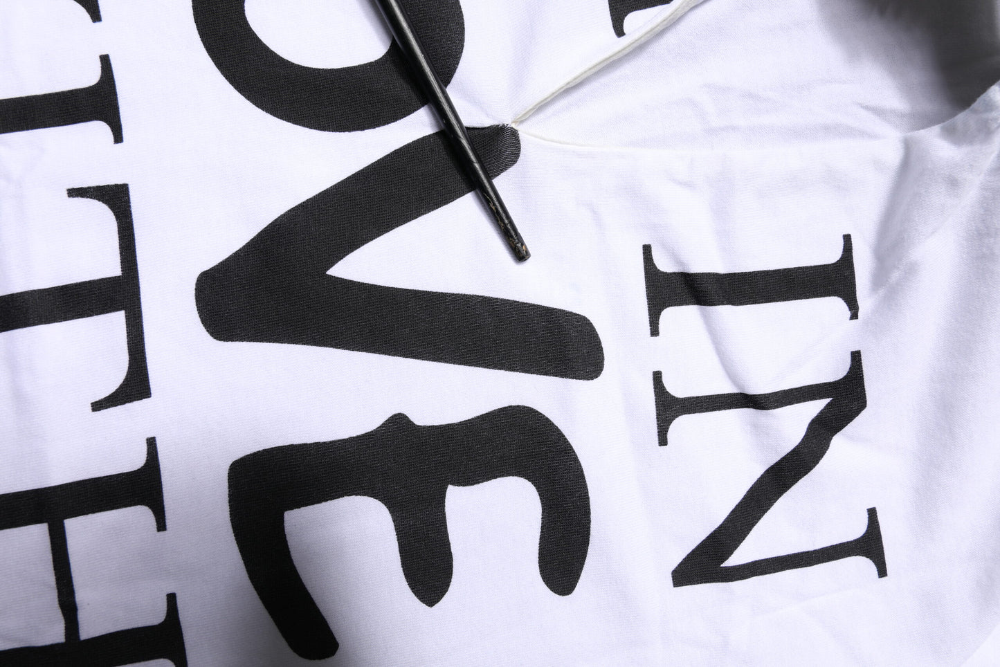 White Cotton Silk Blend Ascot Collar T-shirt