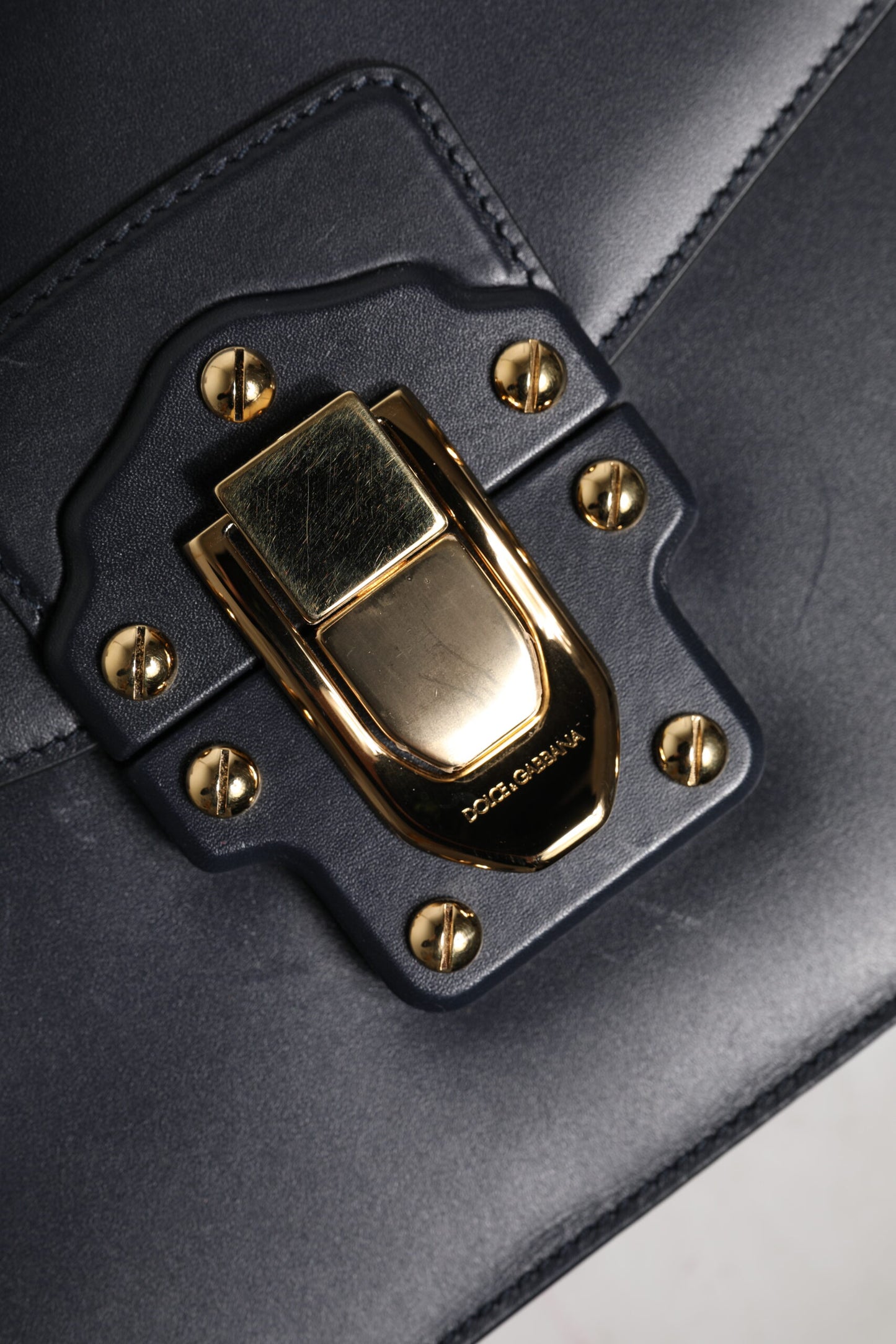 Black Leather Logo Gold Crossbody Purse Bag