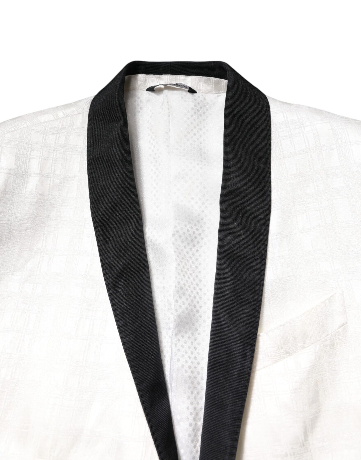 White Black Single Breasted Coat Blazer Suit
