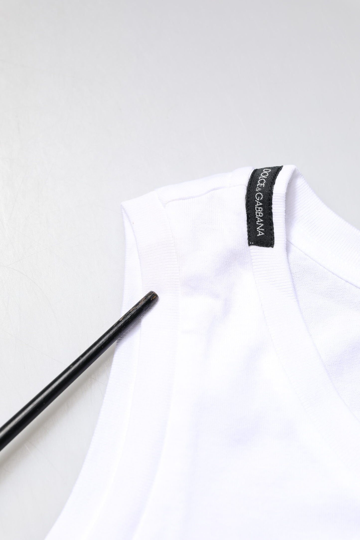 White Cotton Sleeveless Crew Neck T-shirt