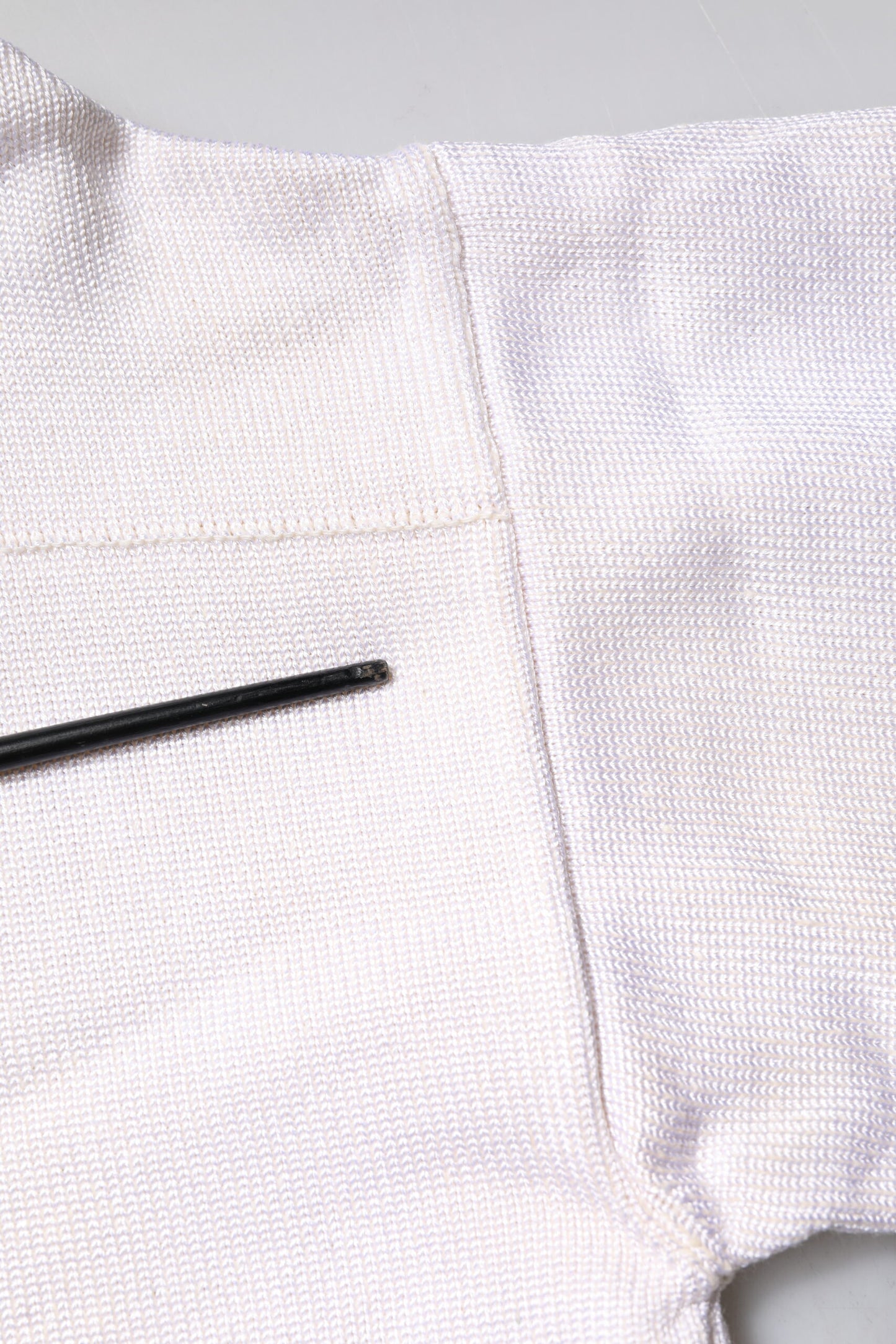 White Viscose Crew Neck Long Sleeves Pullover Sweater