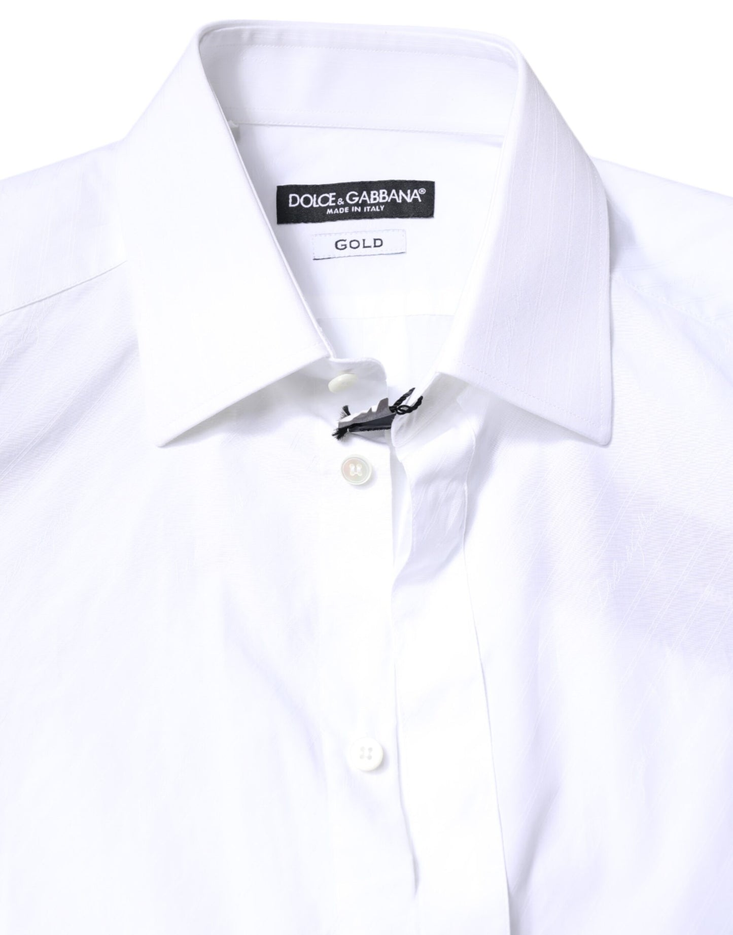 White Cotton GOLD Dress Formal Collared Shirt