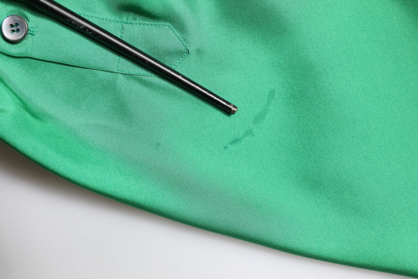 Green Silk Satin Long Sleeves Casual Shirt