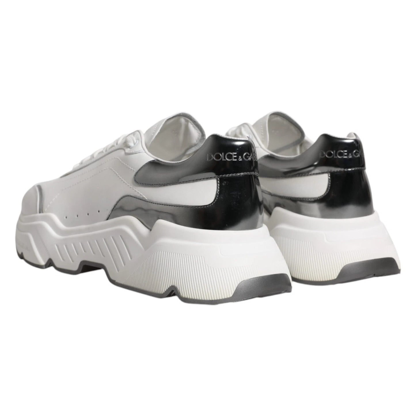 White Silver DAYMASTER Leather Sneakers Shoes