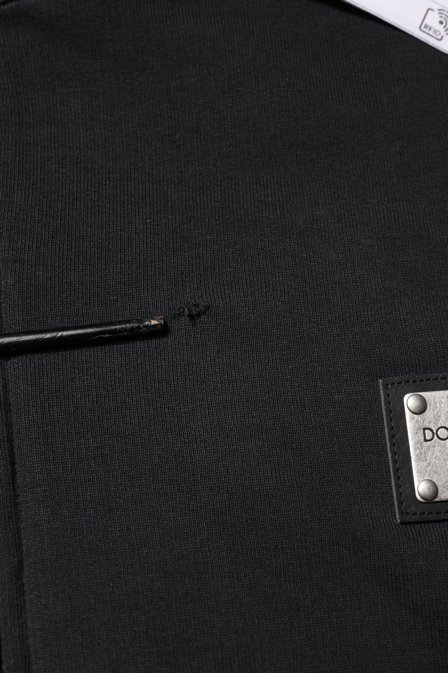 Black Logo Full Zip Hooded Men Sweatshirt Sweater