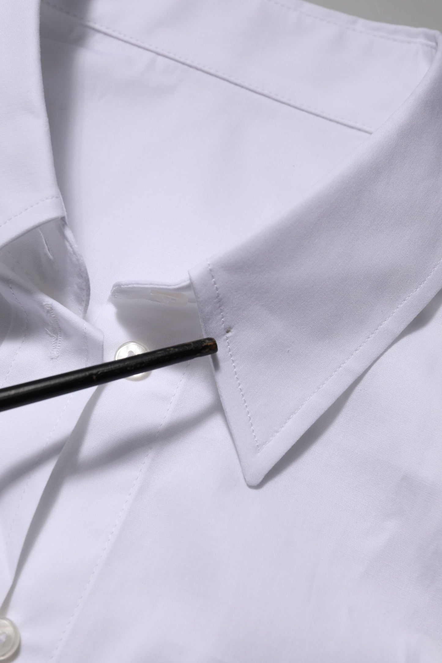 White Cotton Collared Long Sleeves Top Shirt