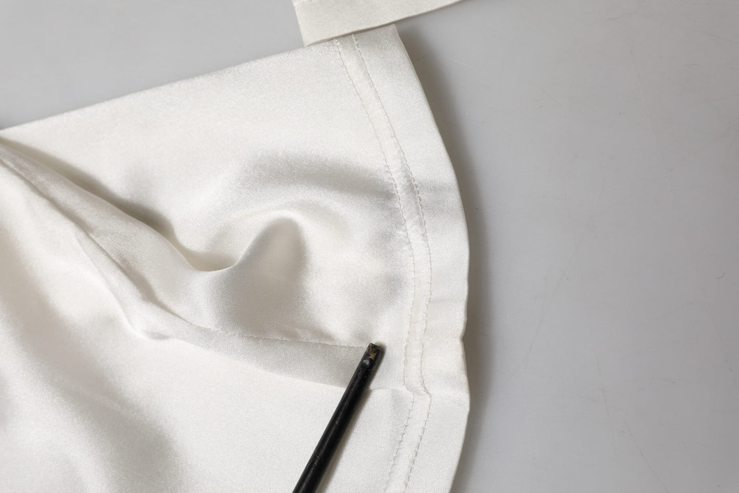 Ivory Silk Tapered High Waist Pants