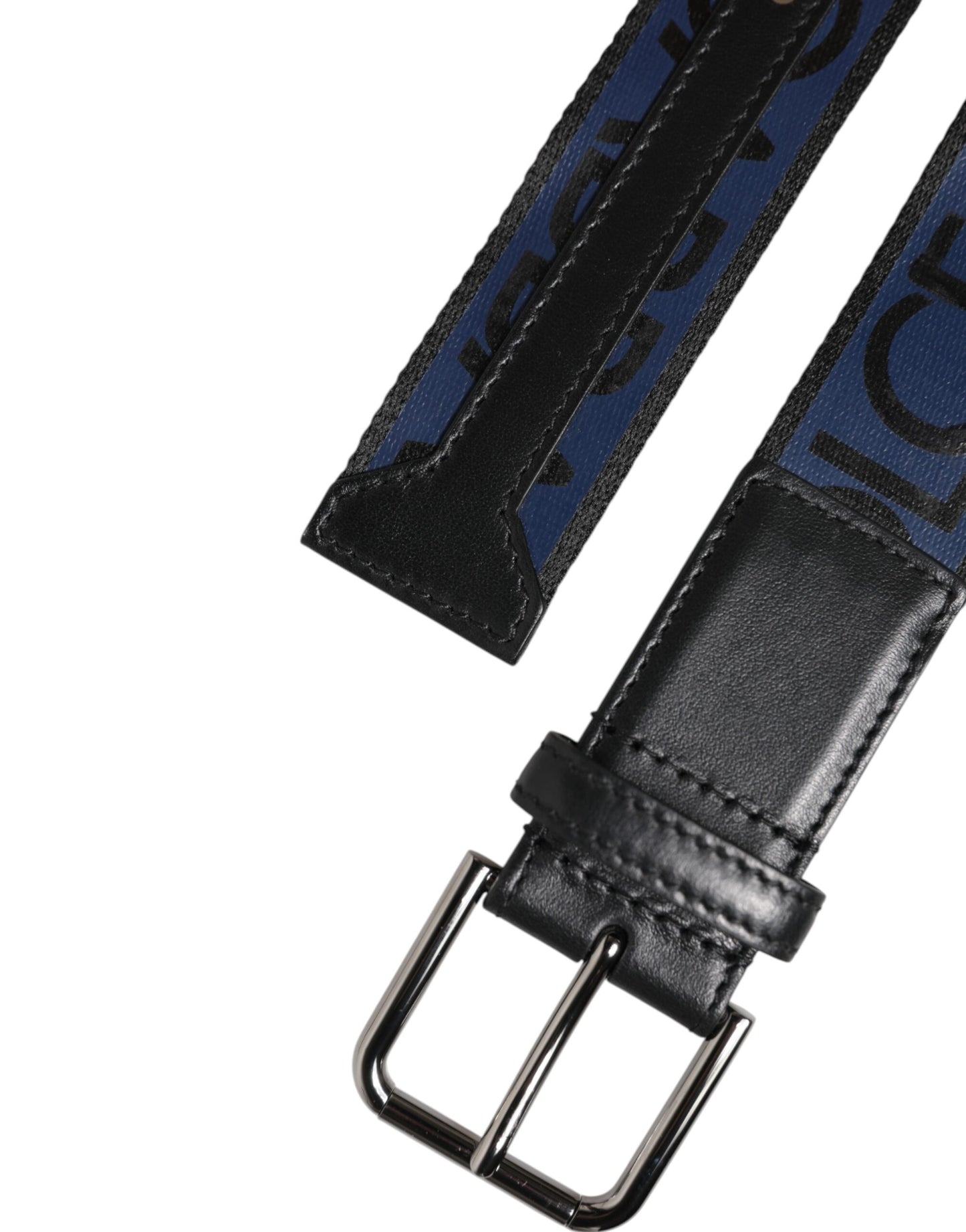 Blue Black Polyester Metal Buckle Belt