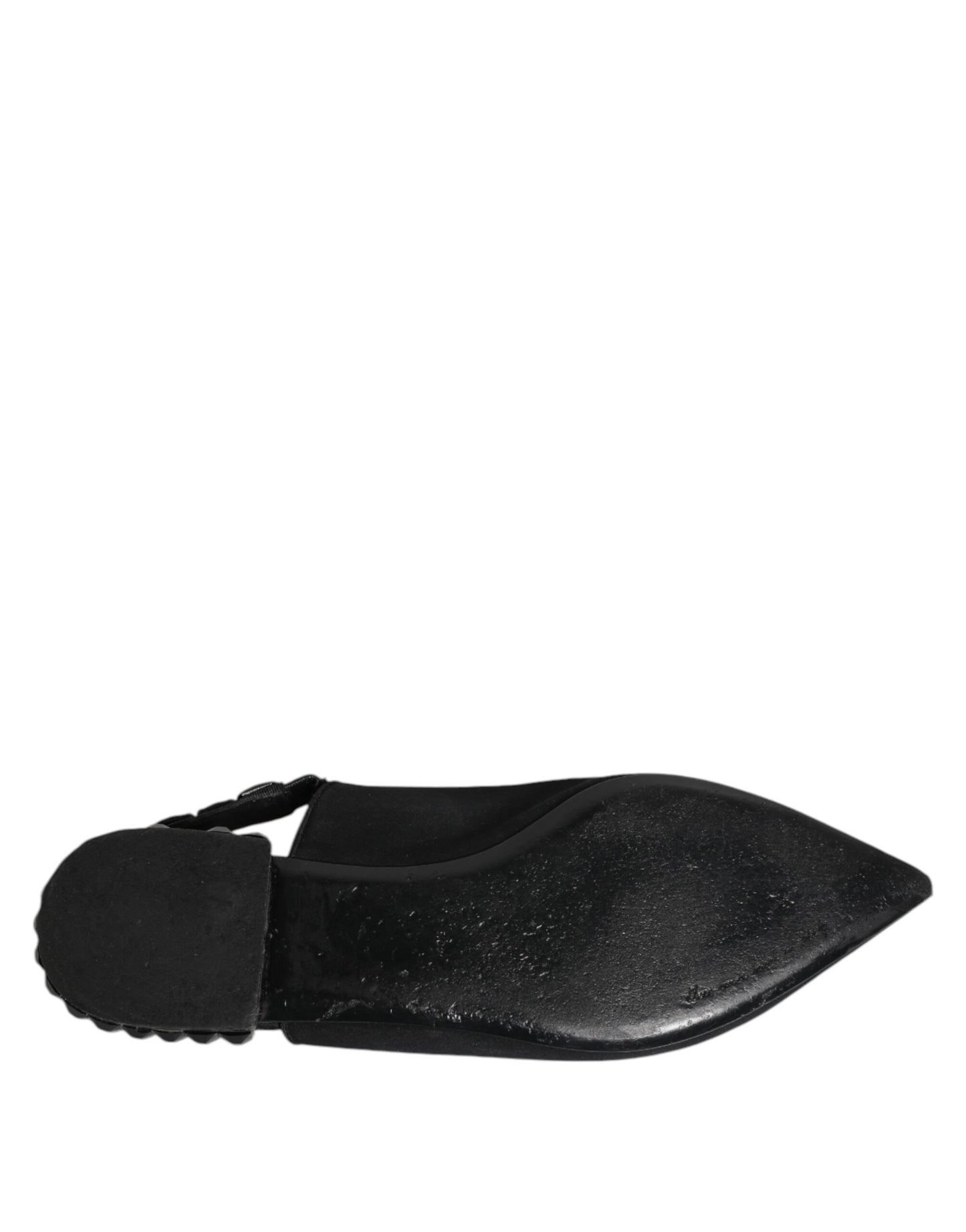 Black Crystal Charmeuse Slingback Shoes