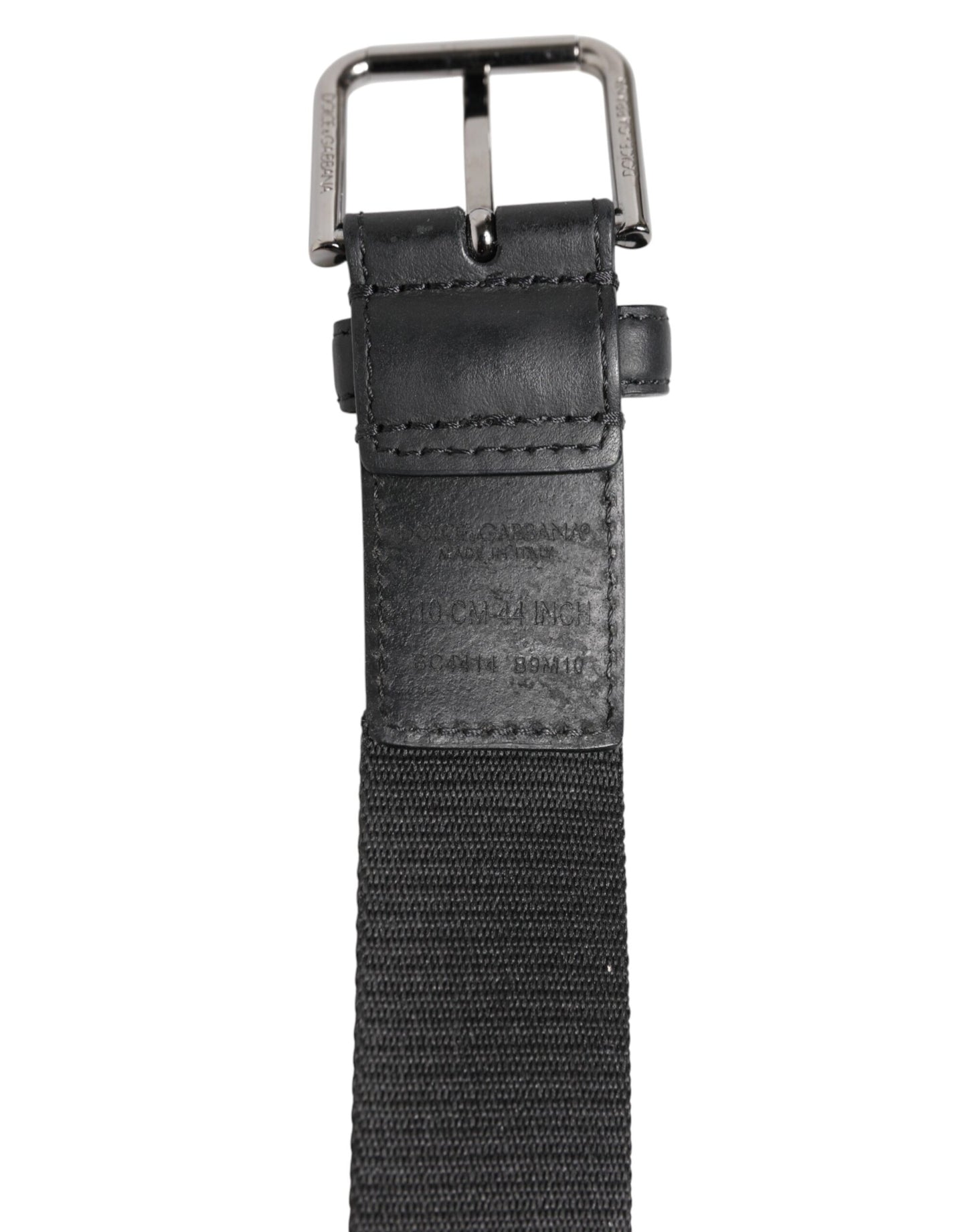 Black Polyester Leather Metal Buckle Belt