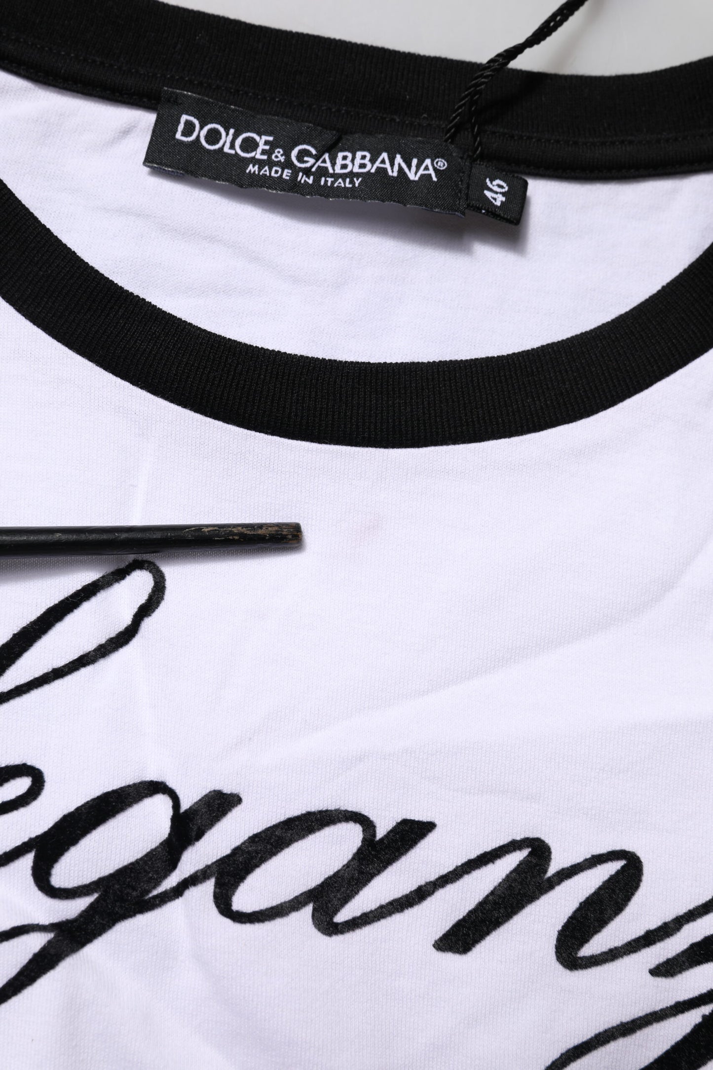 White Eleganza Cotton Crew Neck Tee T-shirt