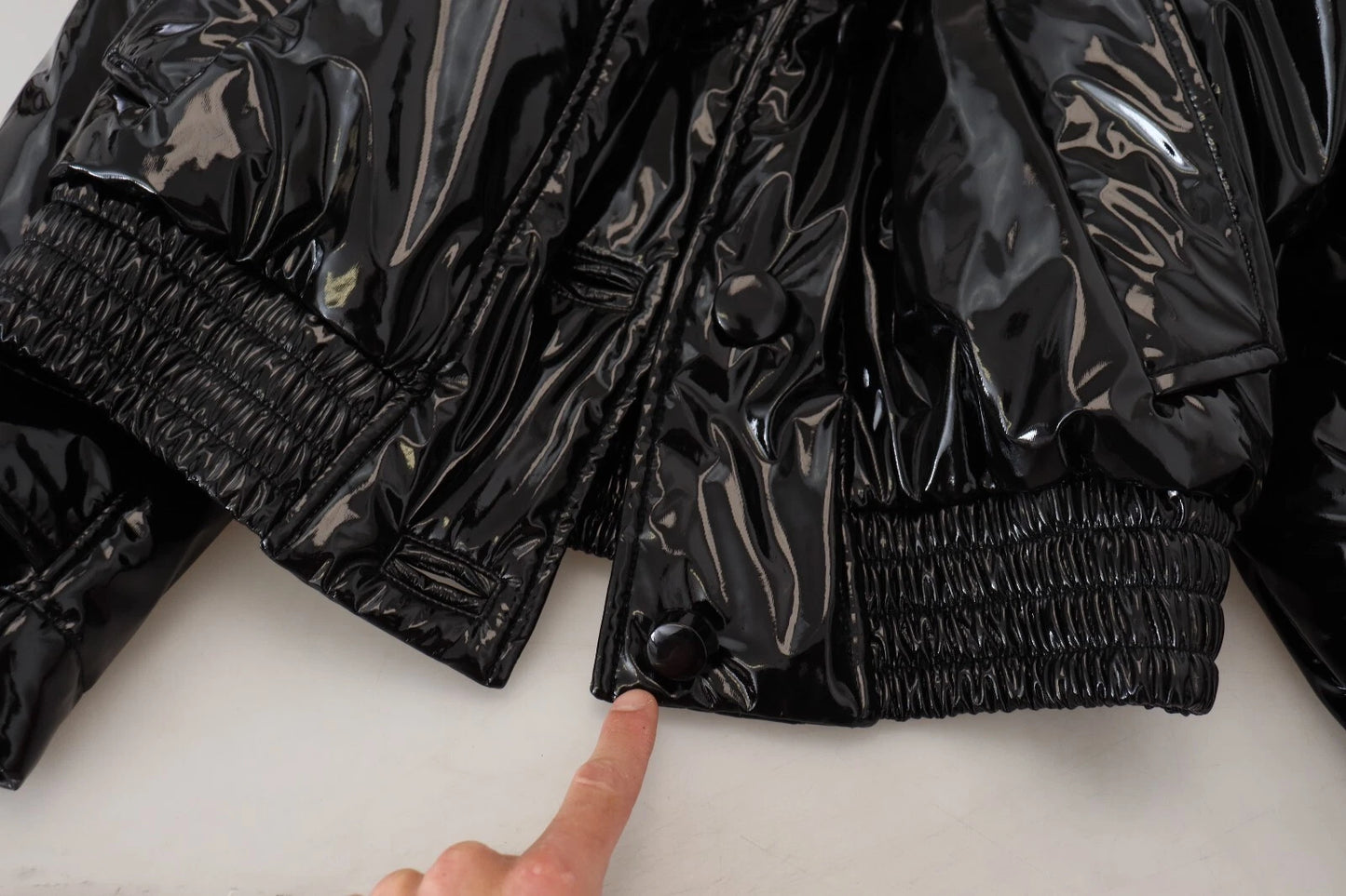 Polyester Black Shiny Blazer Women Jacket