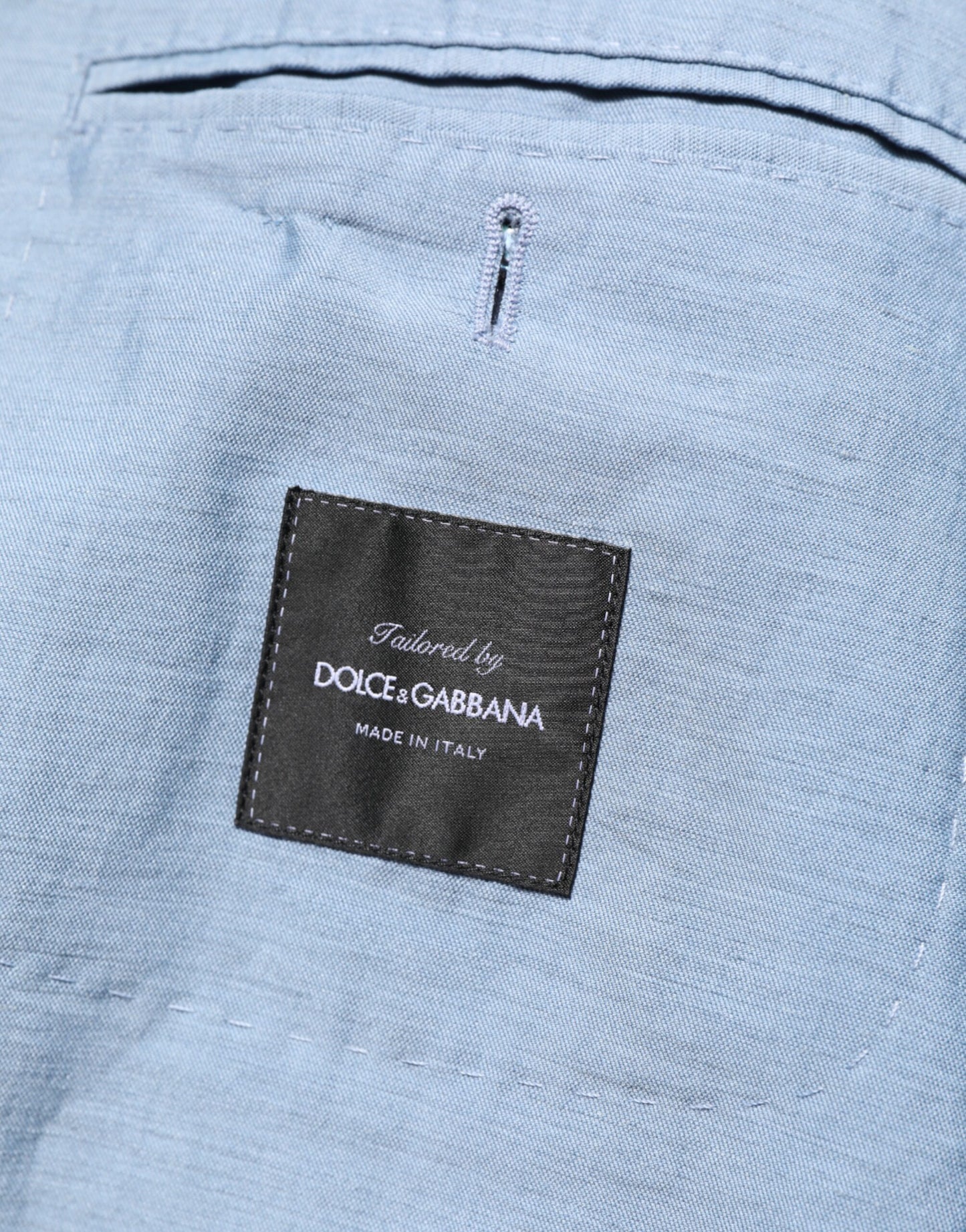 Light Blue Linen Double Breasted Men Jacket Blazer