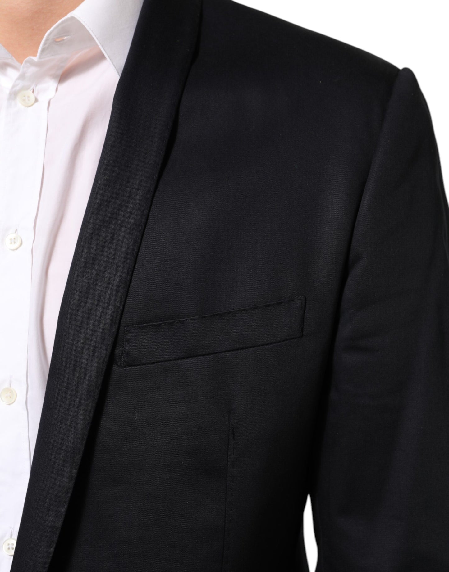 Black Cotton 1 Button Suit Jacket Blazer