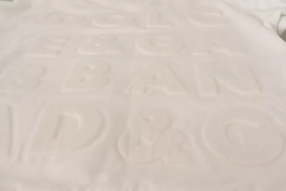 White Logo Embossed Cotton Sweatshirt Sweater
