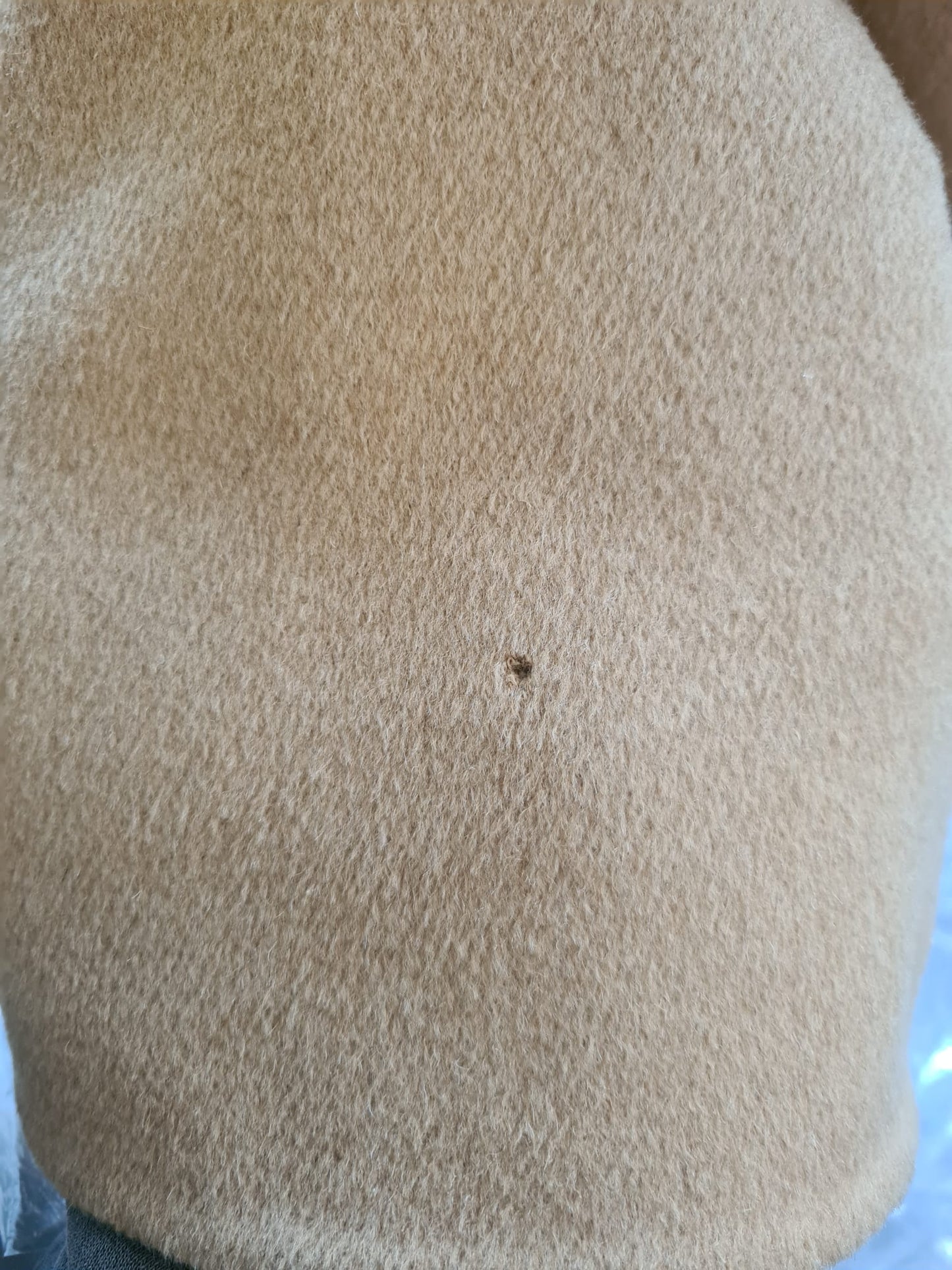 Beige Camel Skin Cashmere Shearling Overcoat Jacket