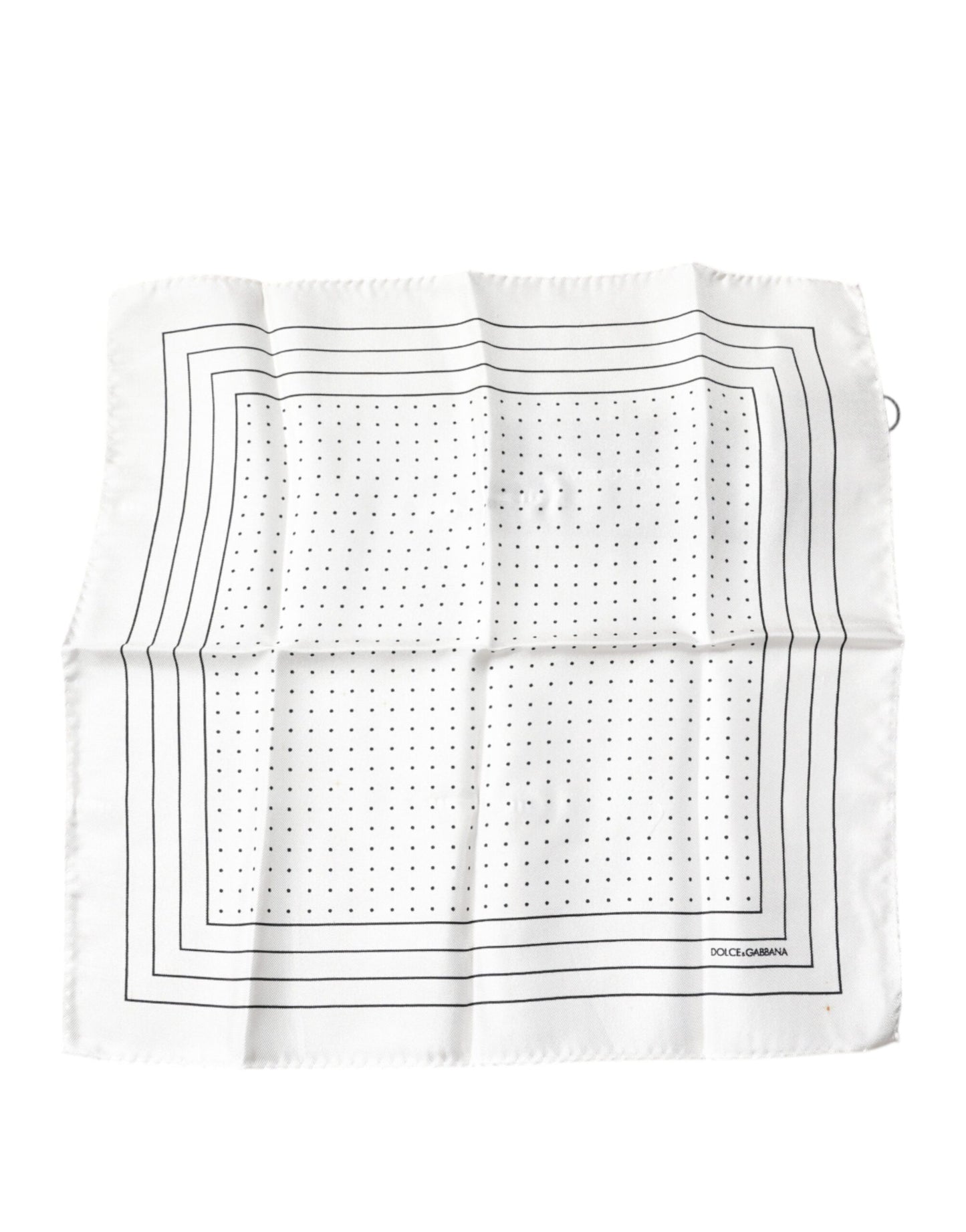 White Polka Dots Square Handkerchief Scarf