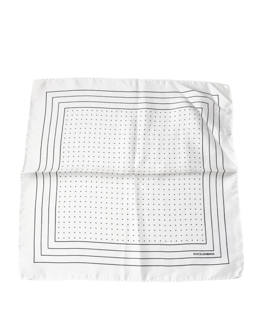 White Polka Dots Square Handkerchief Scarf