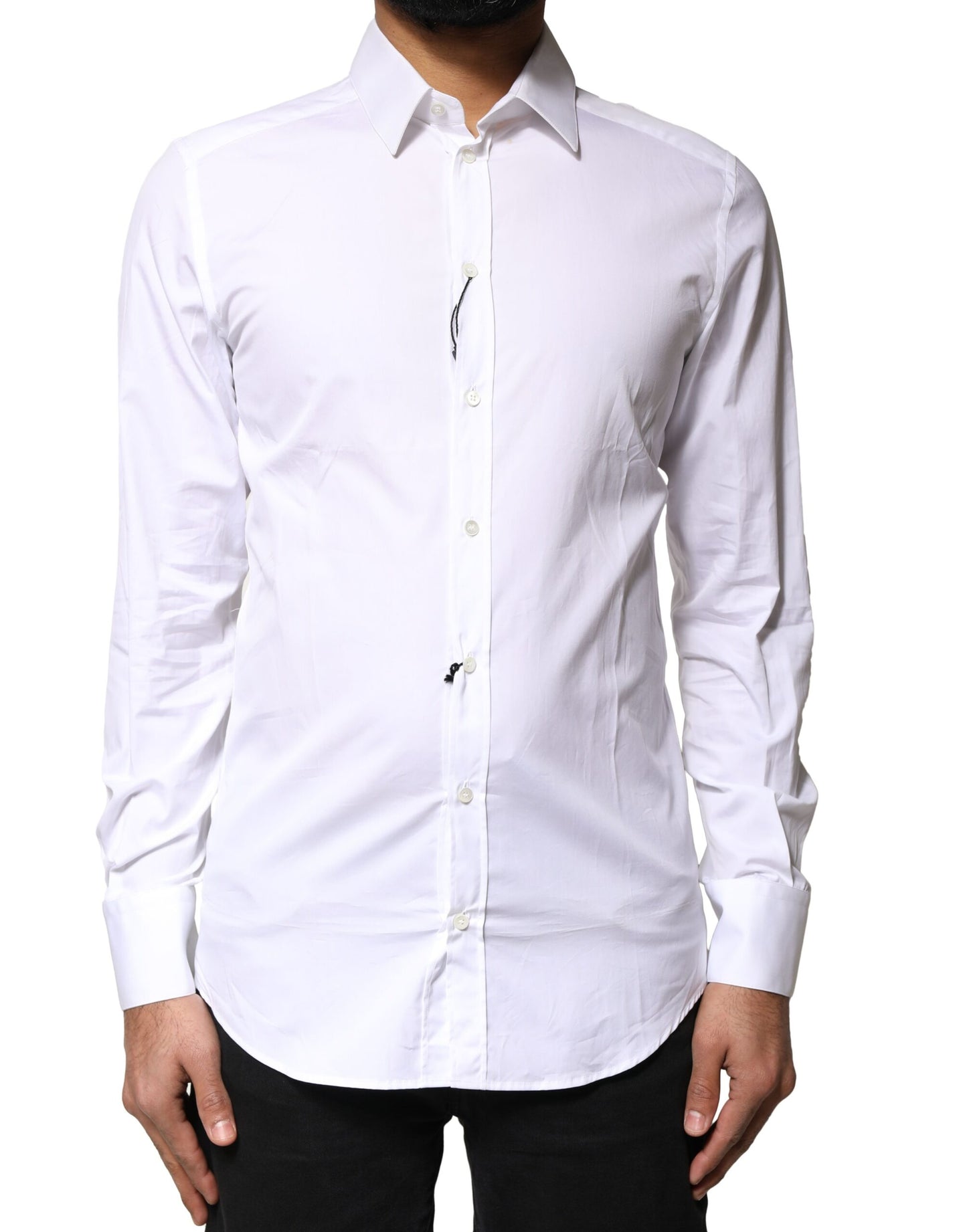 White GOLD Cotton Long Sleeves Men Dress Shirt