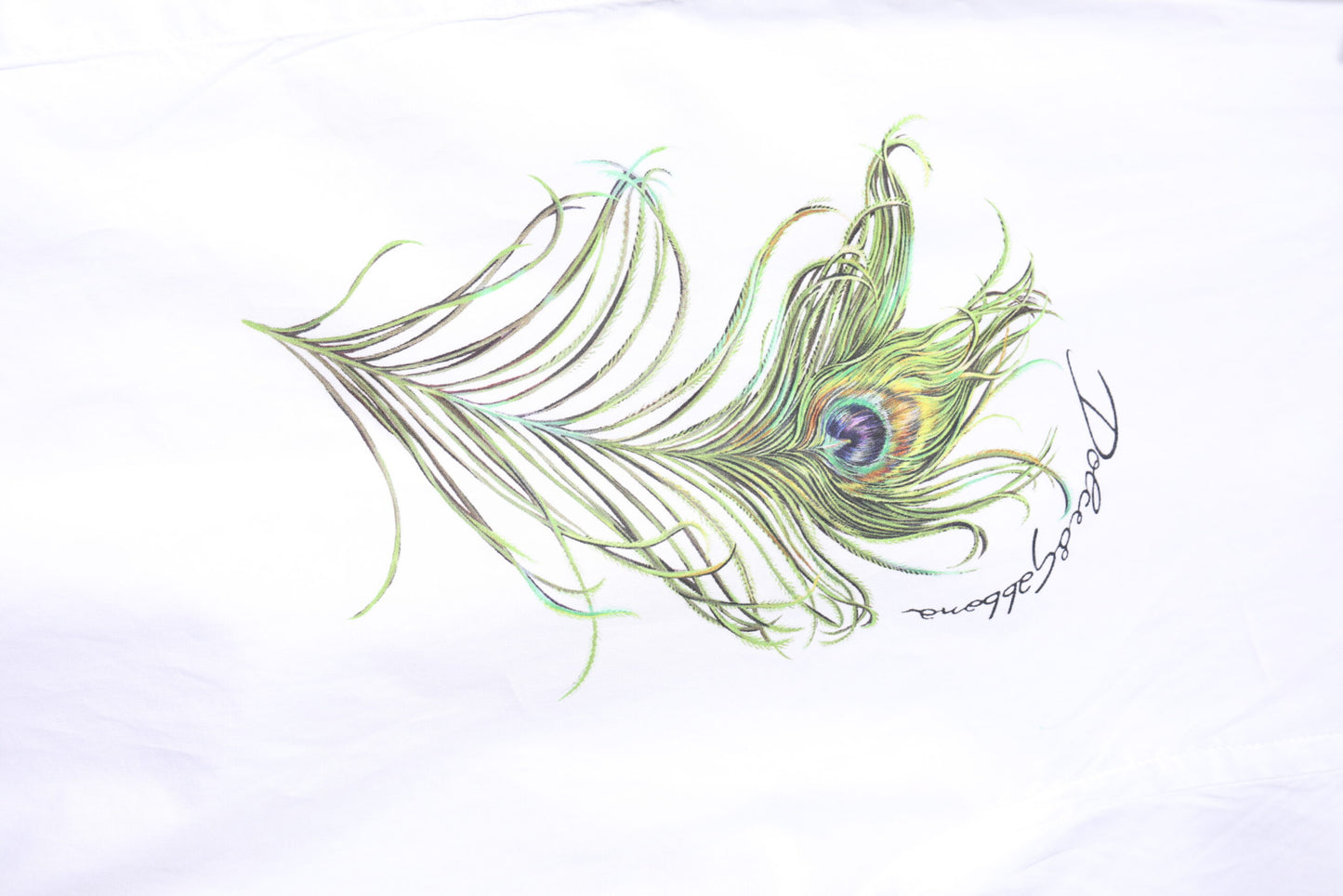 White Cotton Peacock Feather GOLD Formal Shirt