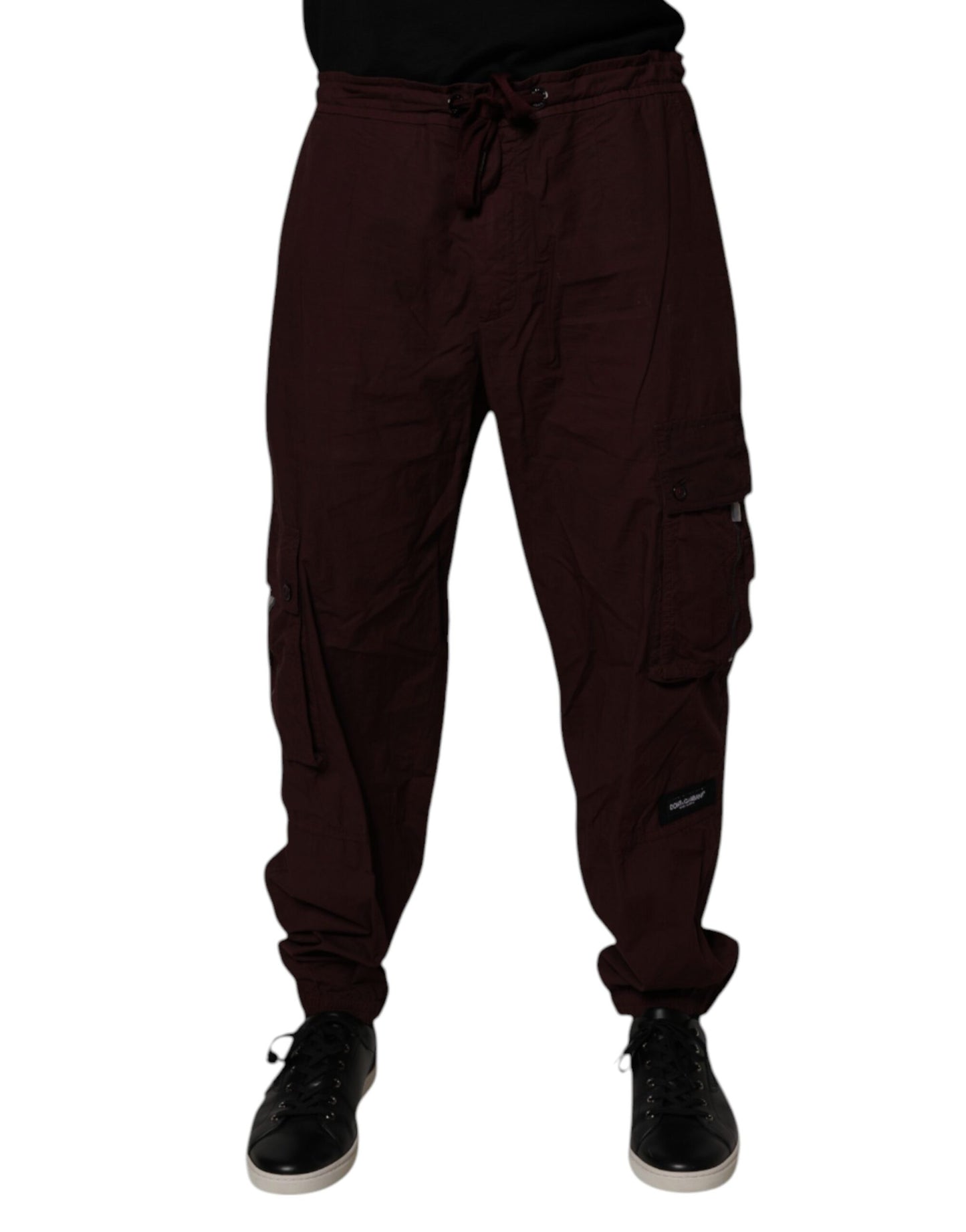 Maroon Cotton Cargo Jogger Sweatpants Pants