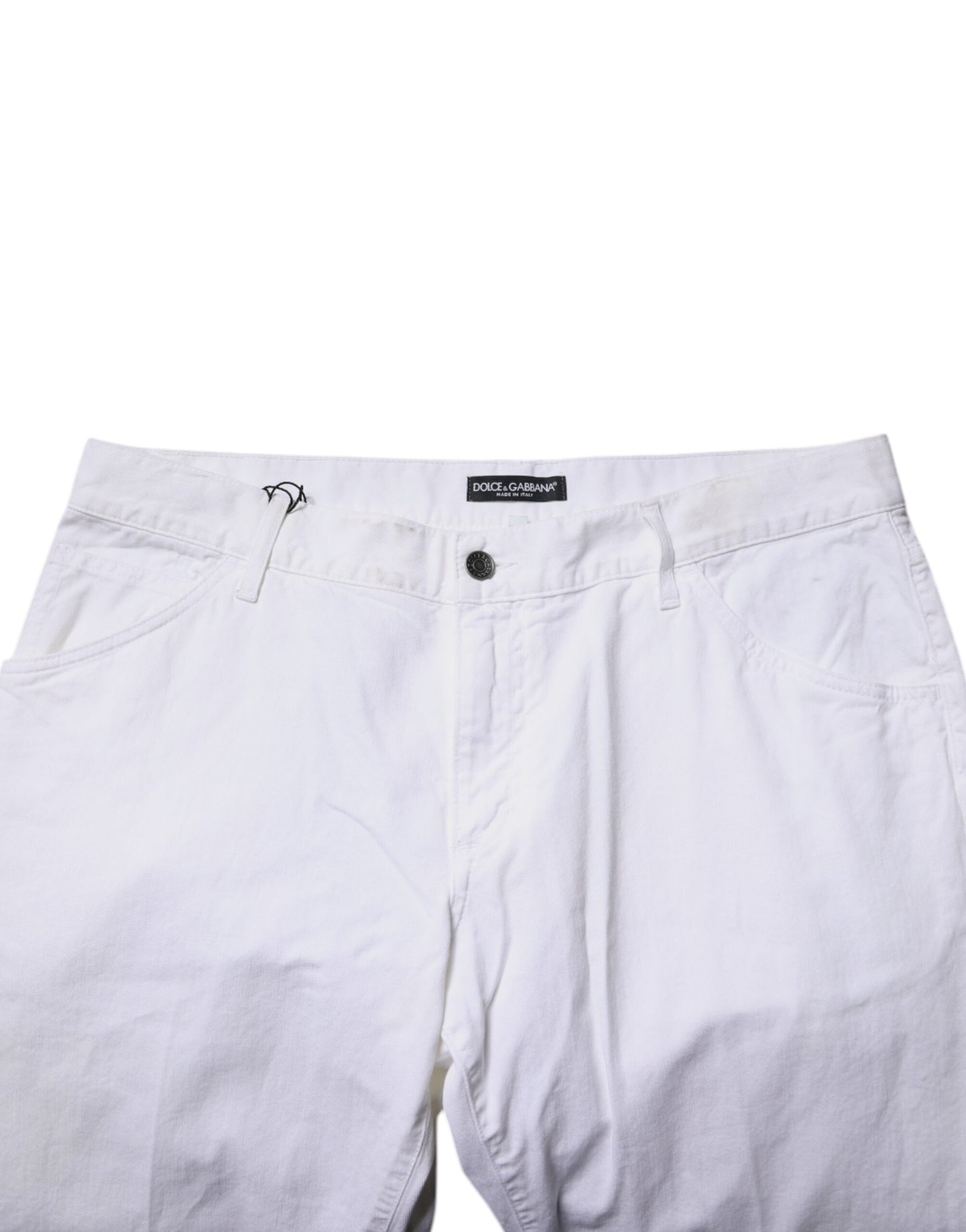 White Cotton Straight Men Denim Jeans