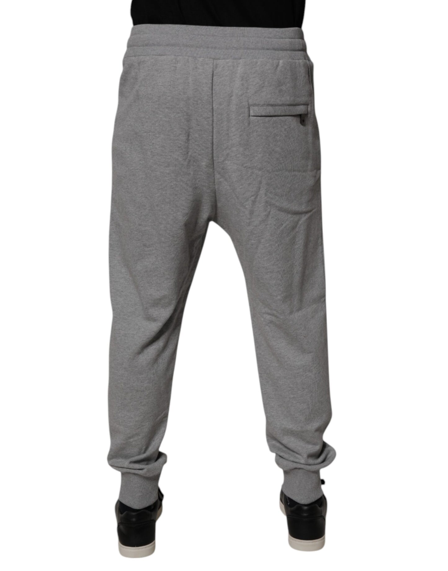 Gray Logo Cotton Men Jogger Sweatpants Pants
