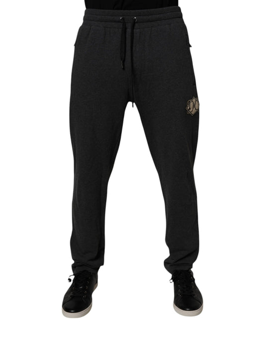 Dark Gray Logo Cotton Jogger Sweatpants Pants