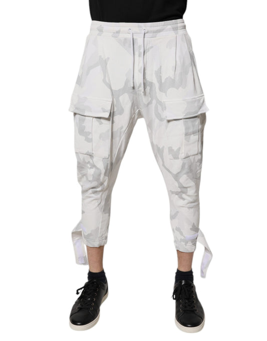White Camouflage Cargo Jogger Sweatpants Pants