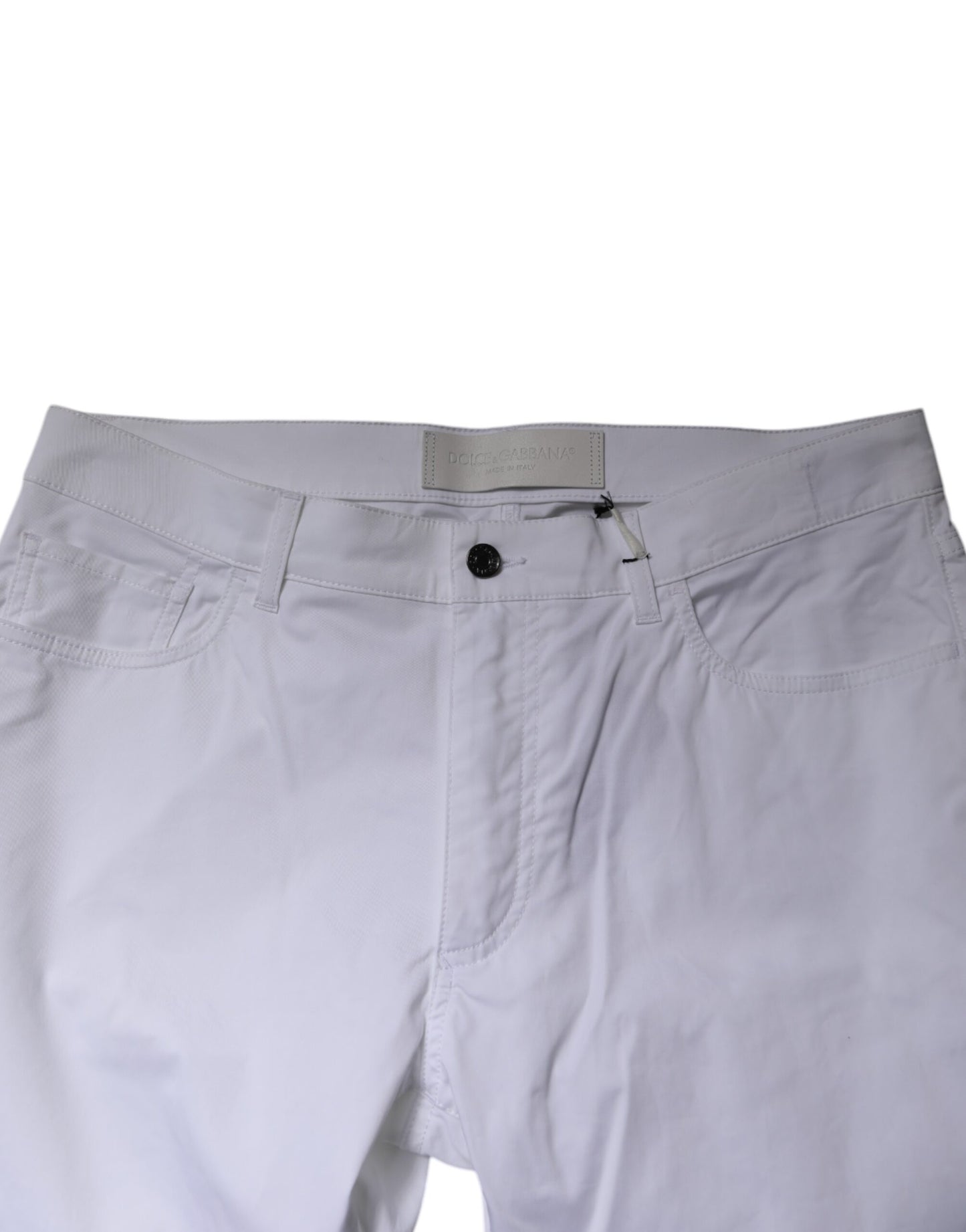 White Cotton Stretch Skinny Dress Formal Pants