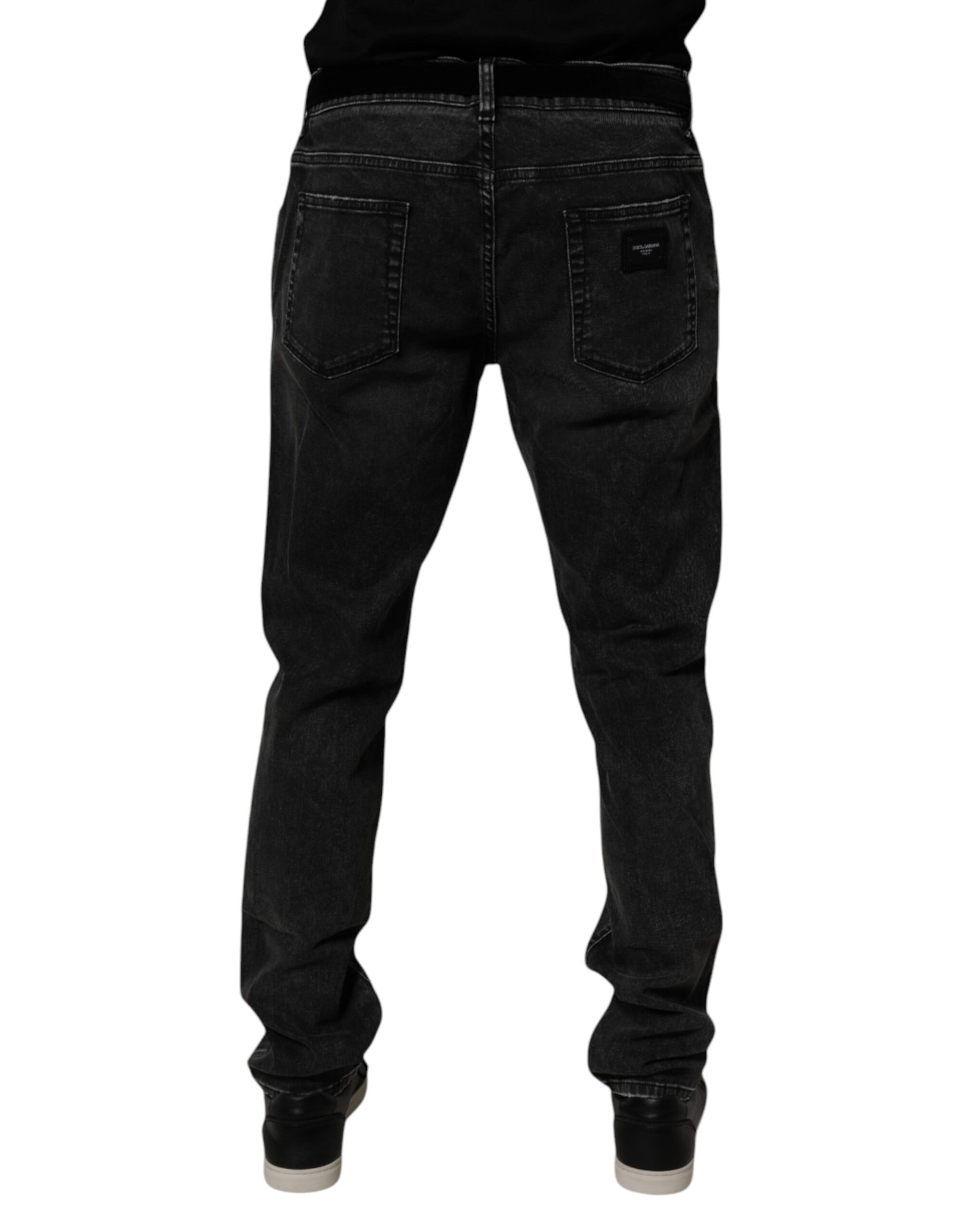 Black Cotton Stretch Men Skinny Denim Jeans