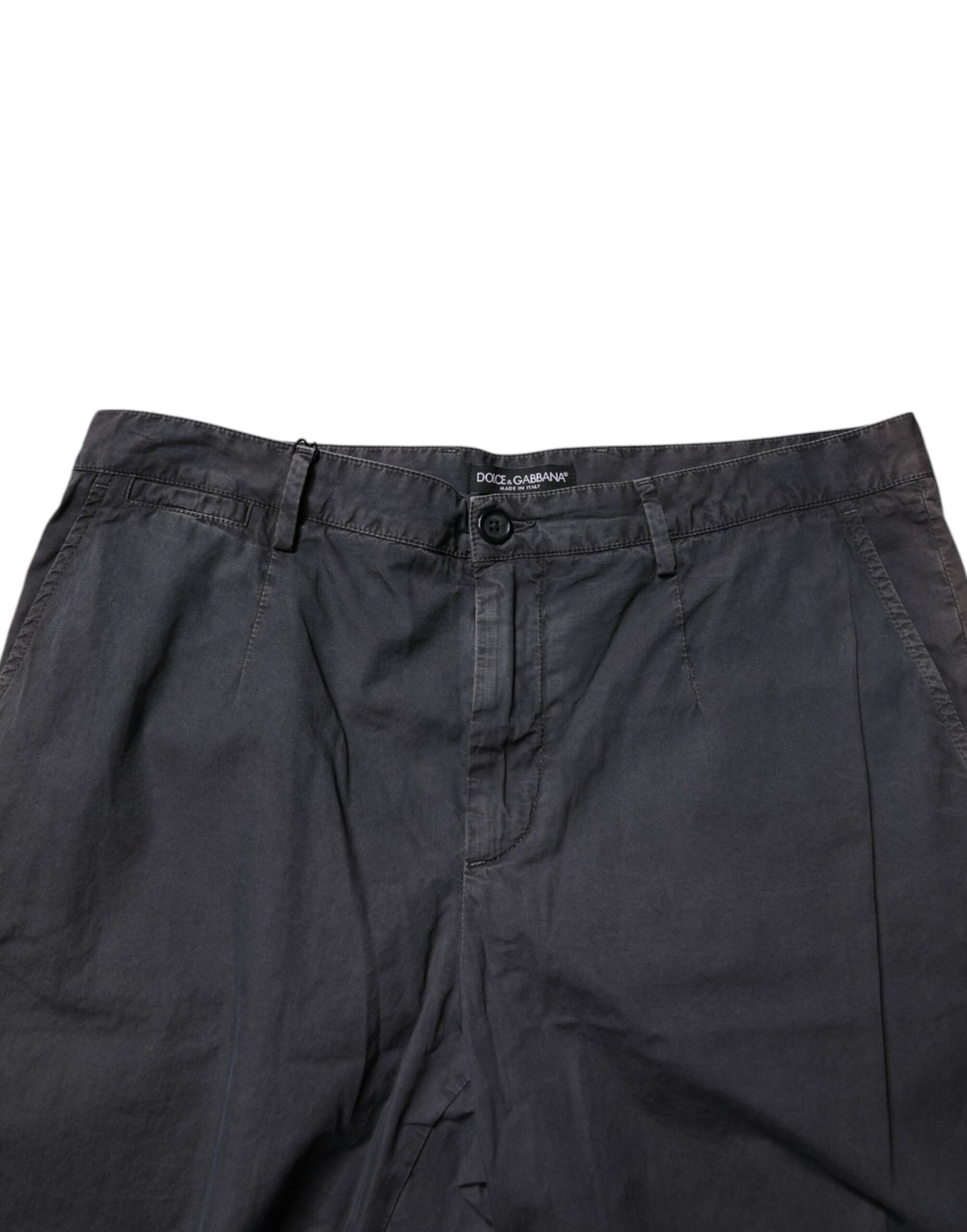 Dark Gray Cotton Mid Waist Men Bermuda Shorts