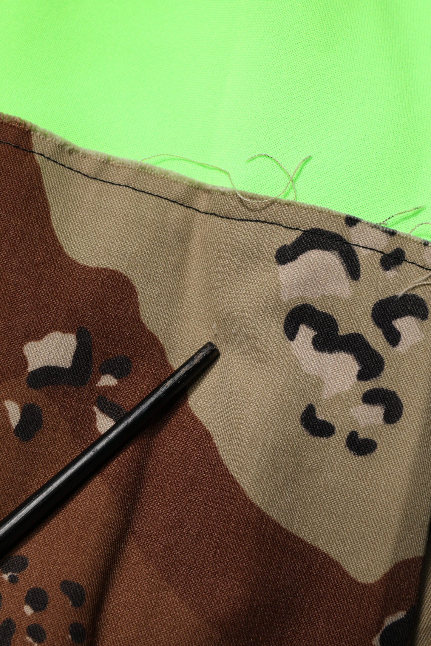 Green Patchwork Cargo Bermuda Shorts