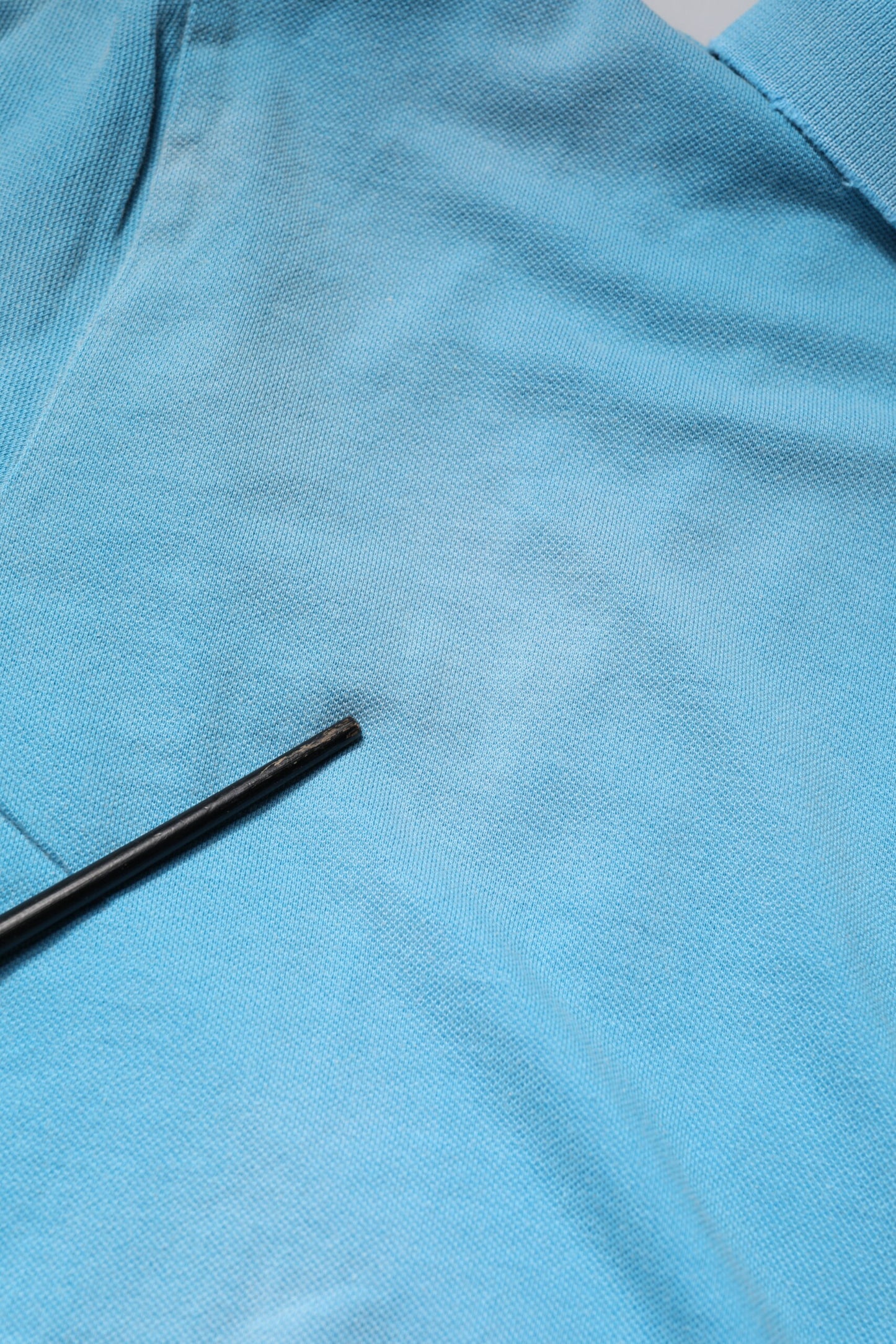 Blue Cotton Crown Collared Men Polo T-shirt