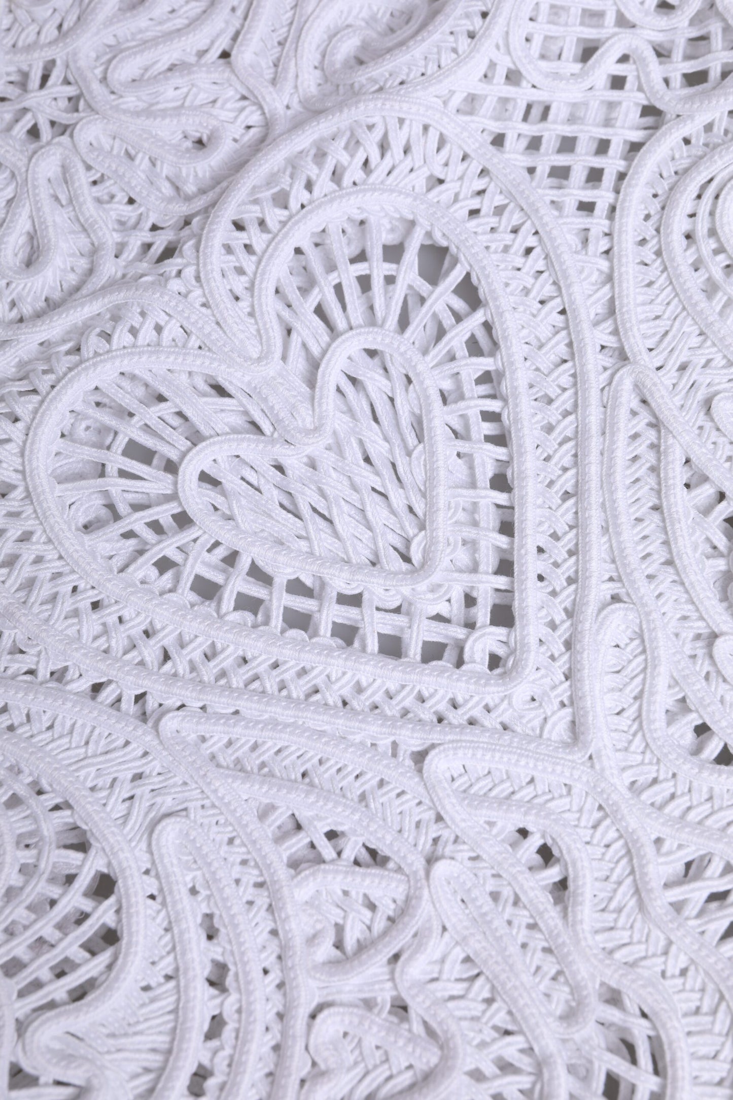 White Cordonetto Lace Beatrice Tote Shopping Bag