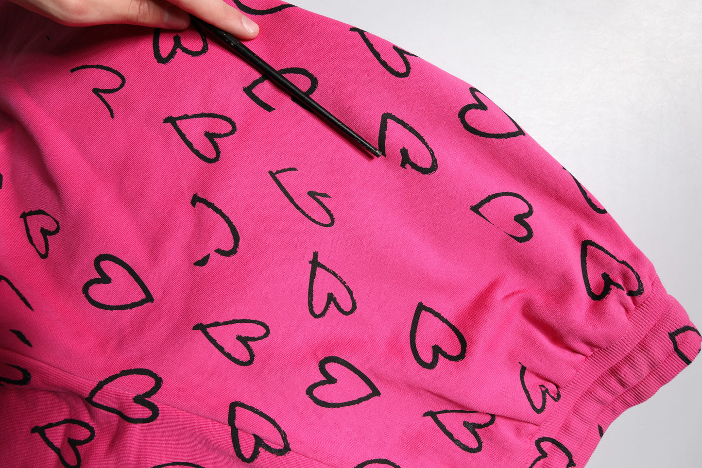 Pink Cotton Heart Print Bermuda Shorts