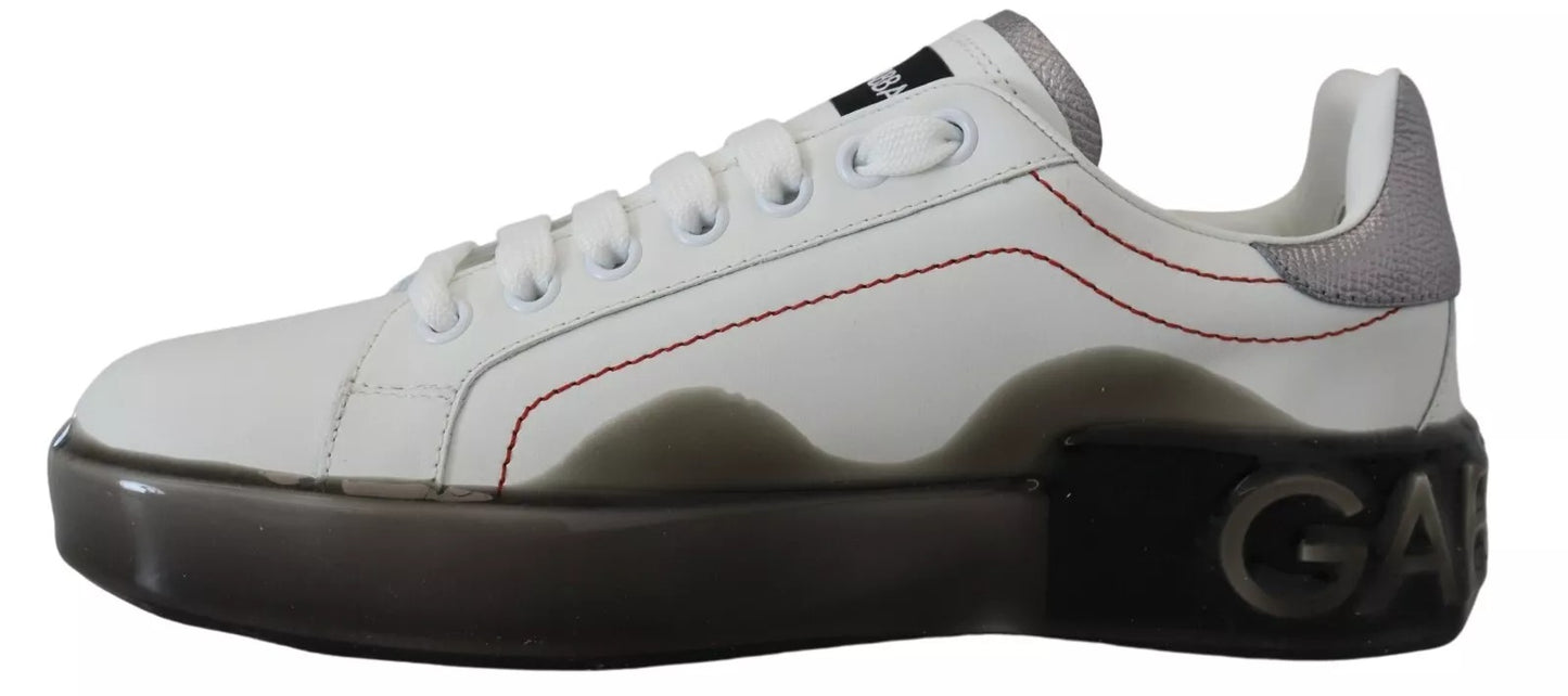 White Leather Portofino Sneakers Shoes