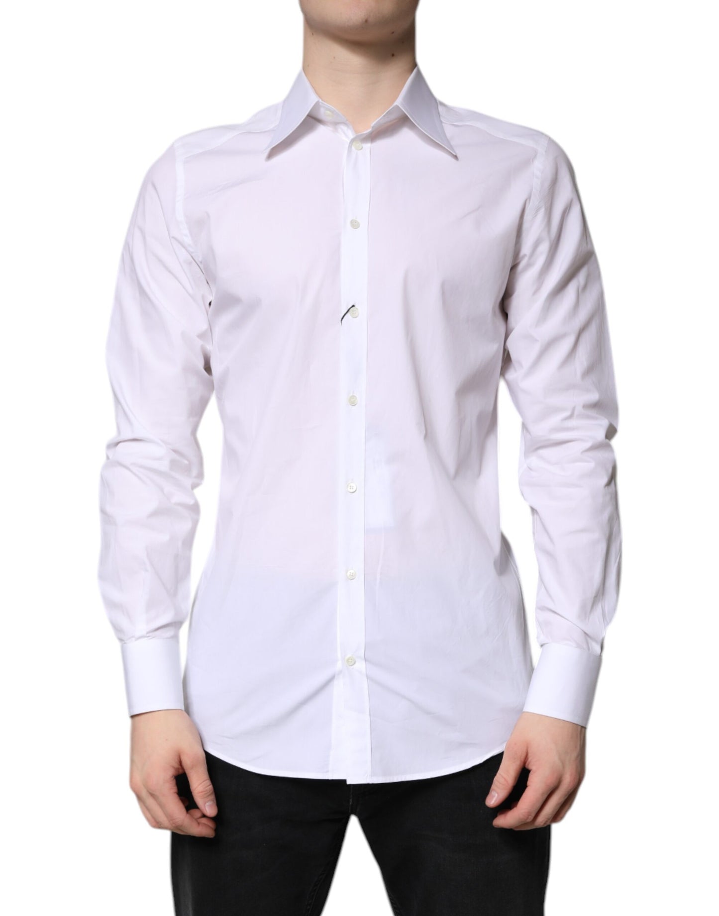 White Cotton GOLD Dress Formal Shirt