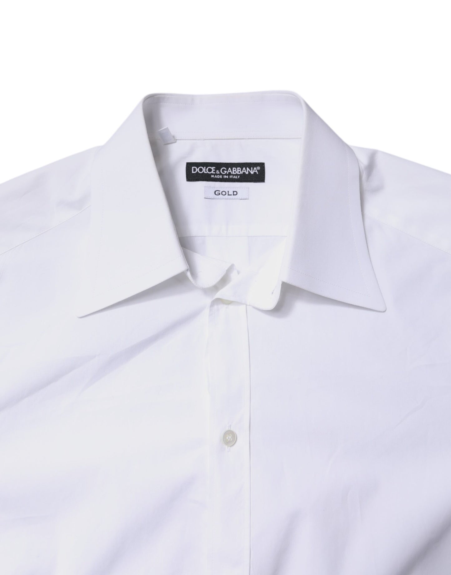 White Cotton GOLD Dress Formal Shirt
