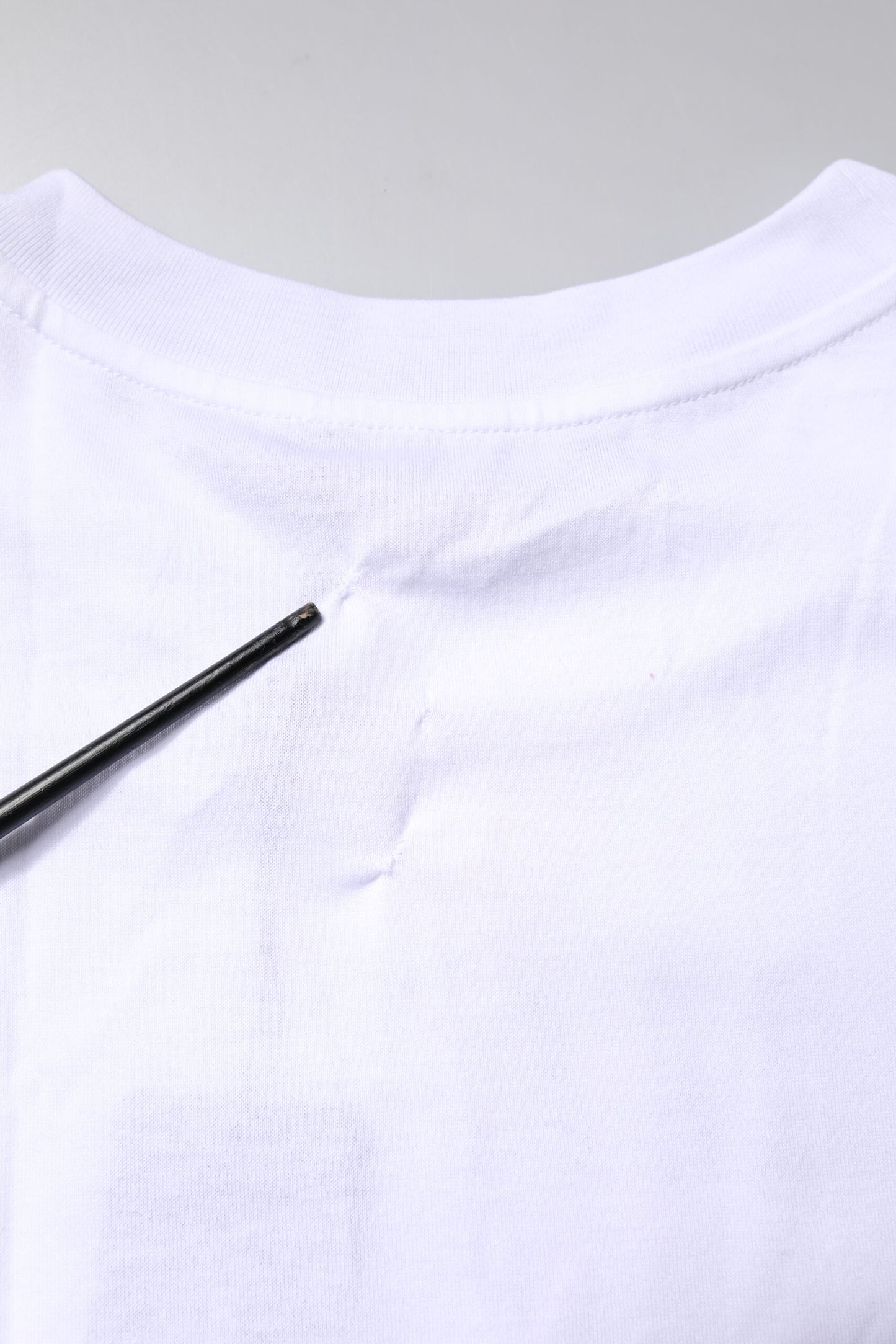 White Printed Round Neck Top Cotton T-shirt