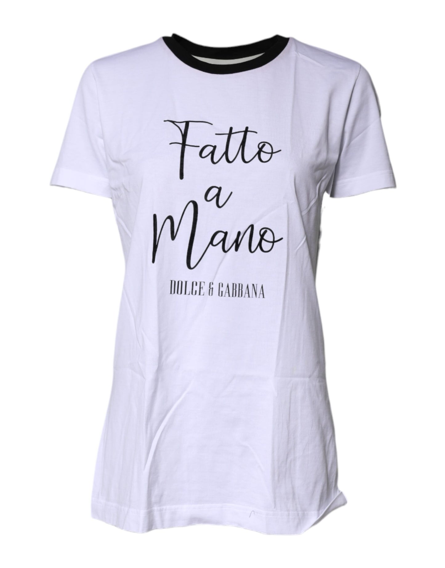 White Printed Round Neck Top Cotton T-shirt