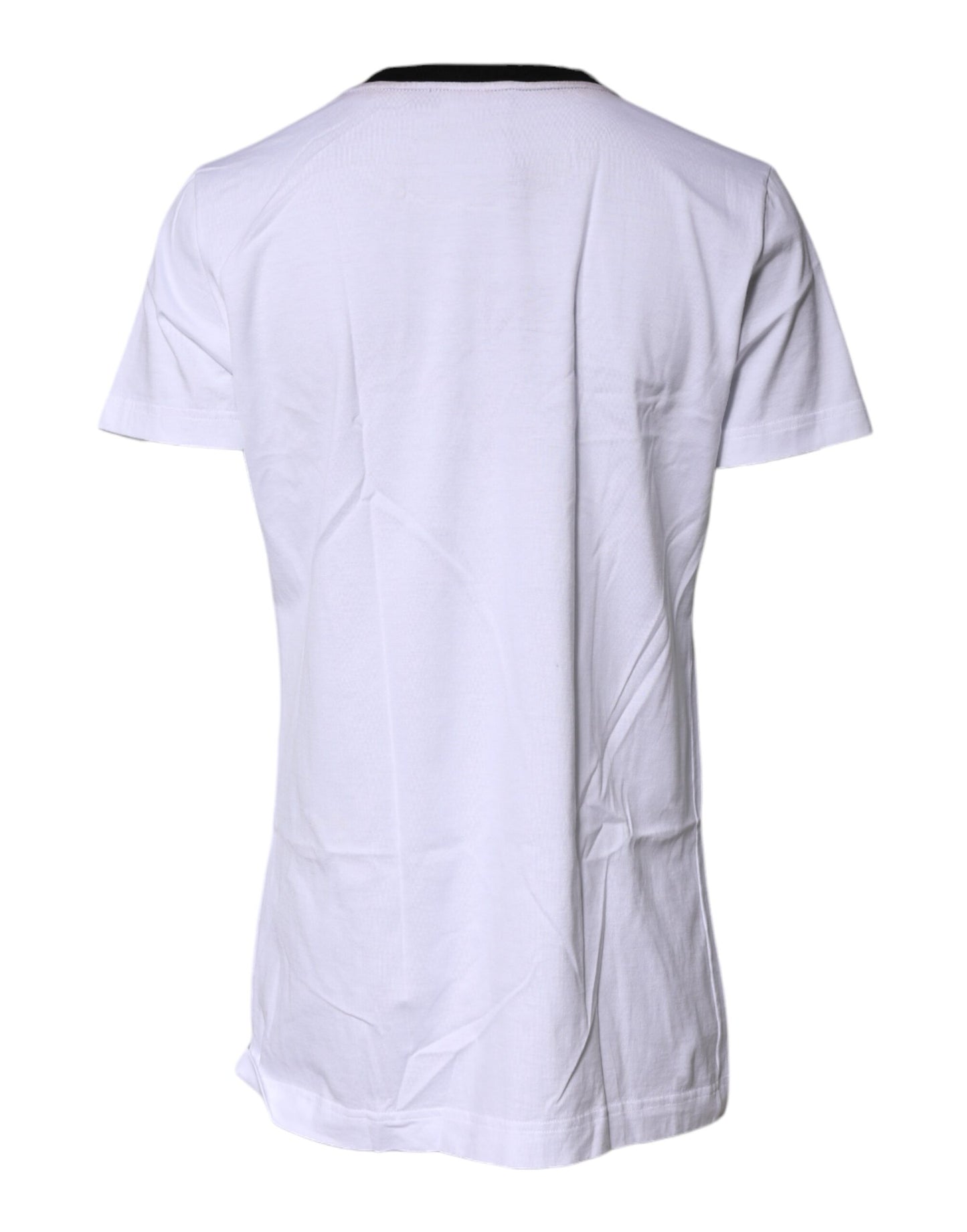 White Printed Round Neck Top Cotton T-shirt