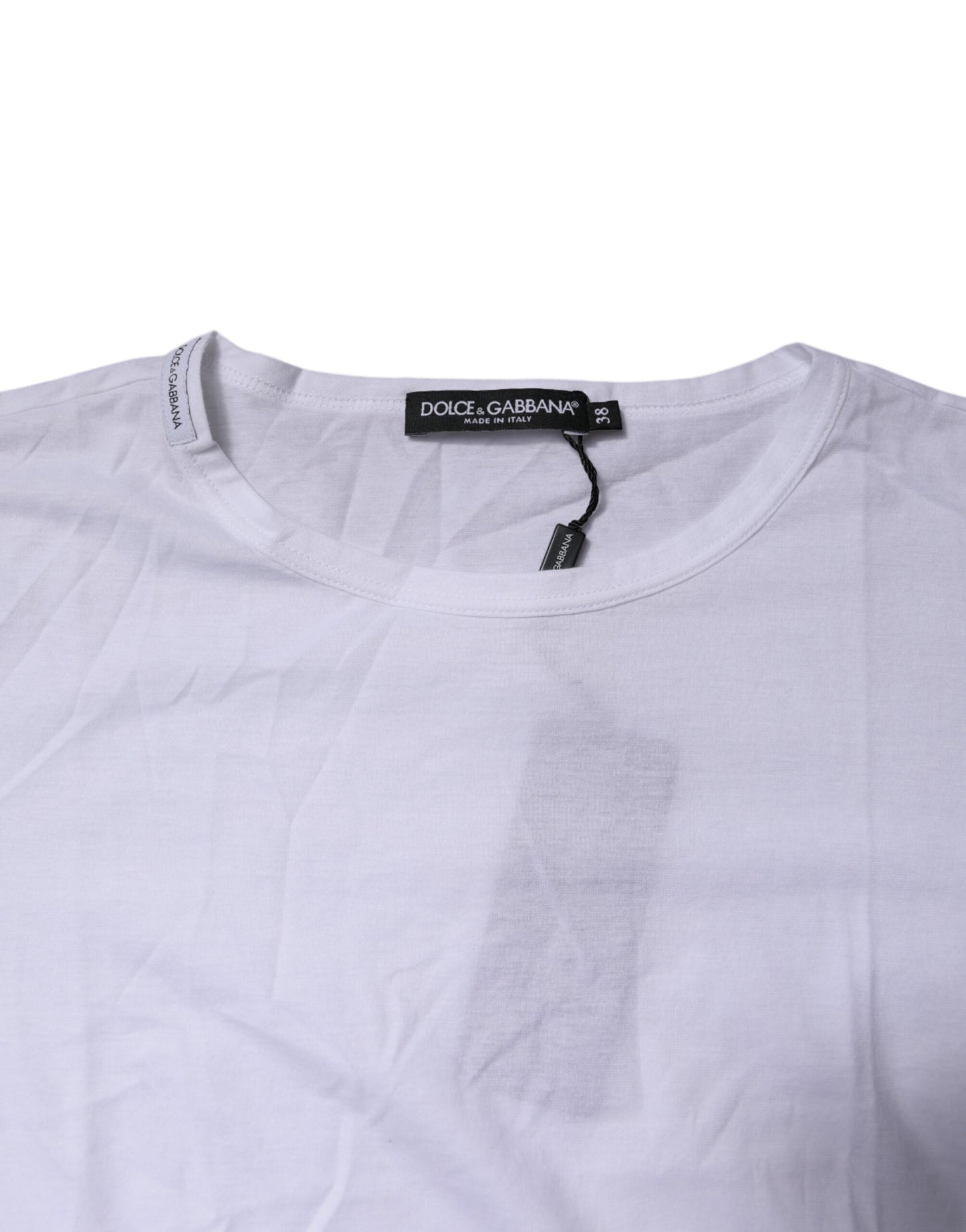 White Short Sleeves Round Neck Top T-shirt