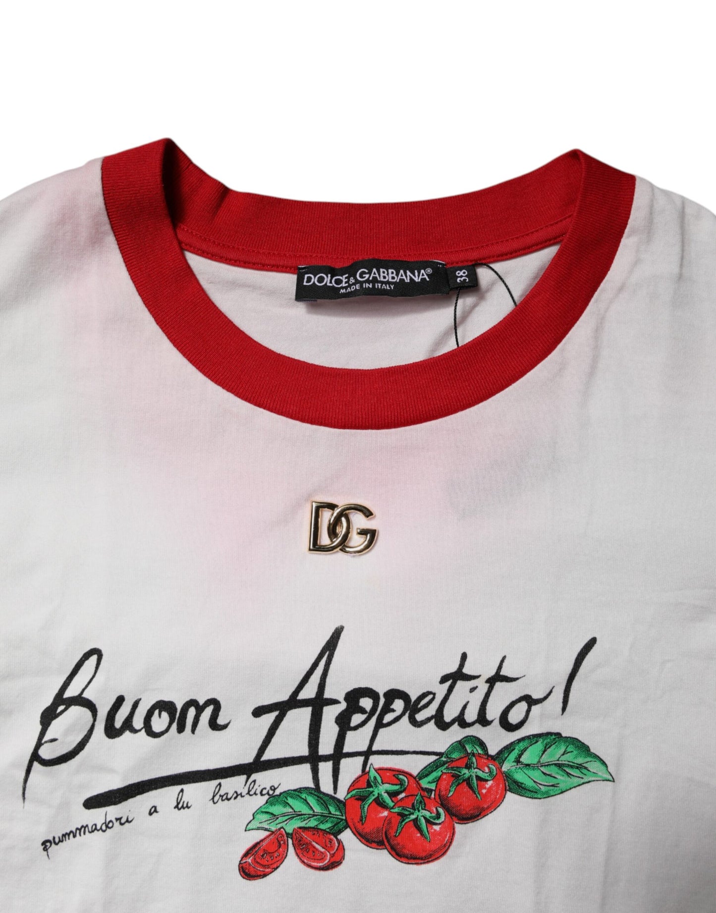 White Printed Round Neck Cropped Top T-shirt