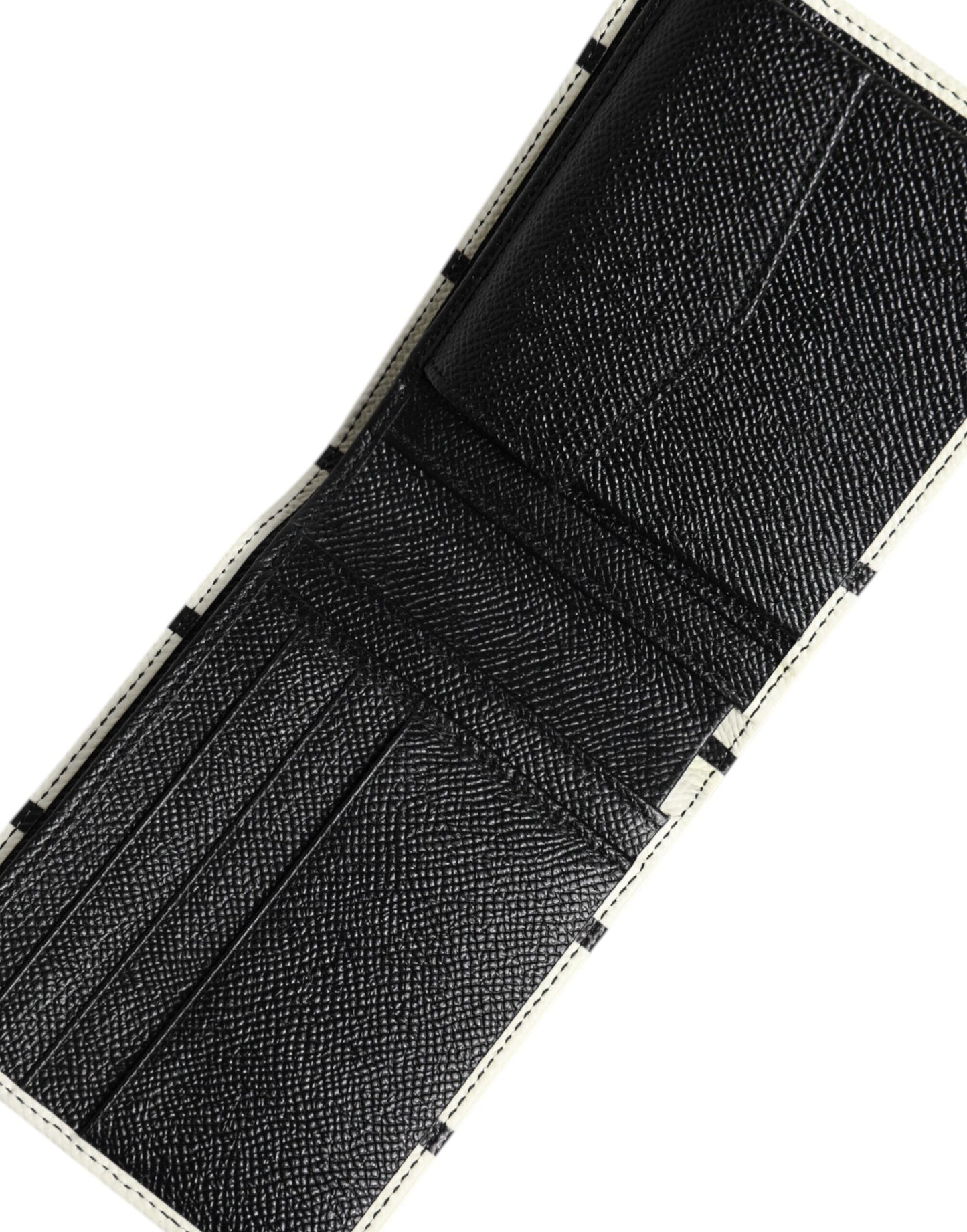 White Leather DG Crown Royals Bifold Card Holder Wallet