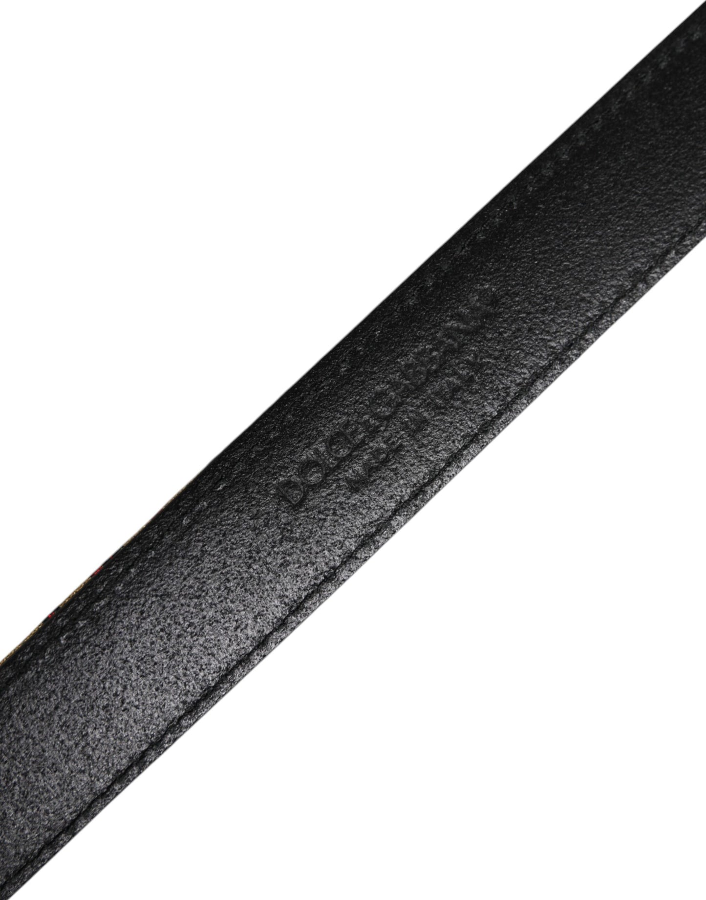 Gold Floral Jacquard Leather Metal Buckle Belt