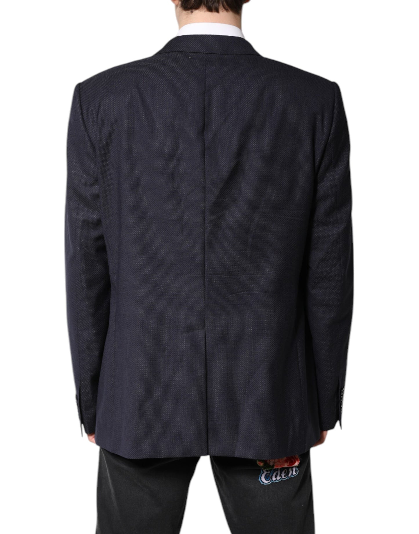 Black Wool Single Breasted Coat Blazer Suit