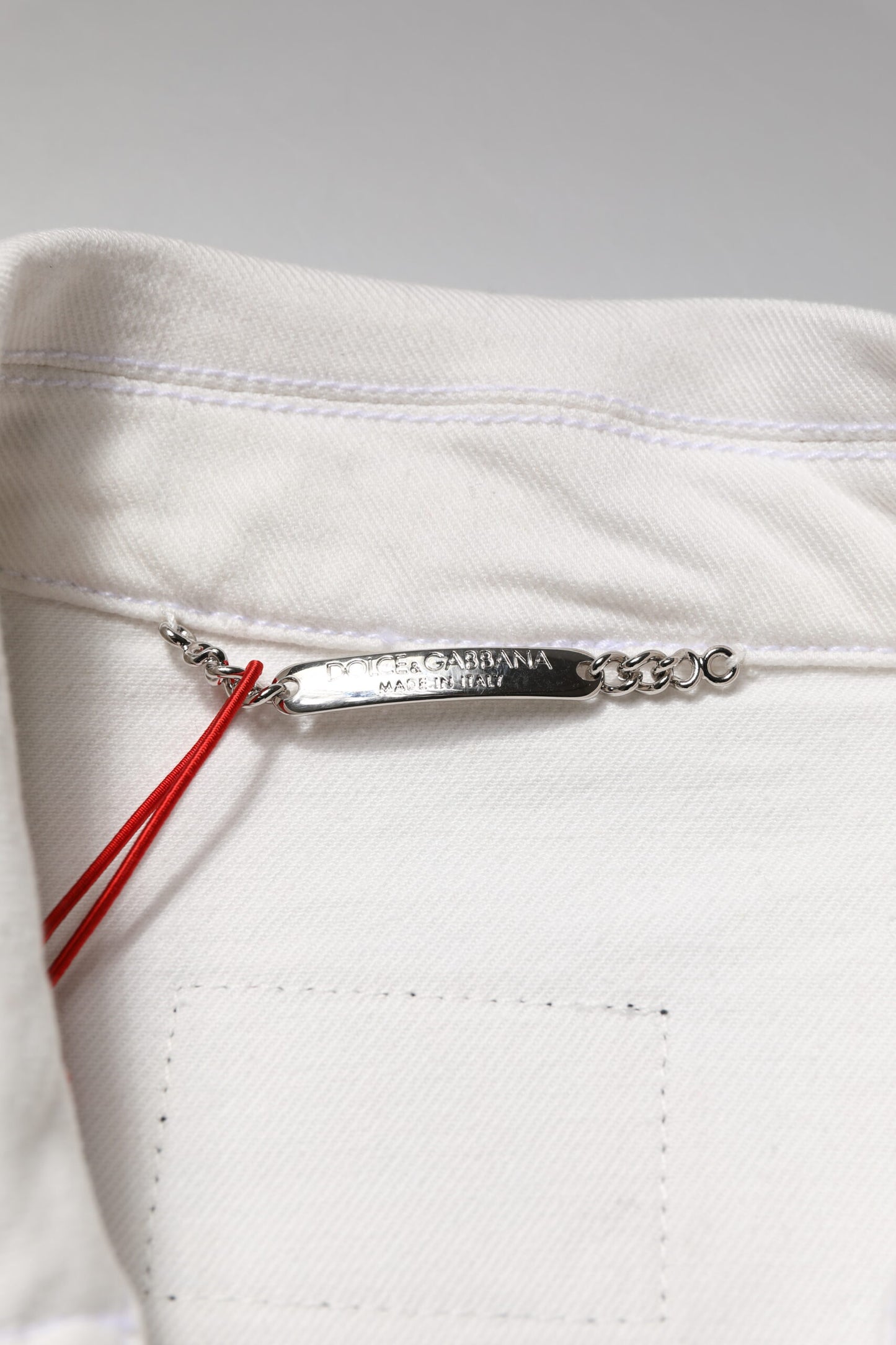 White Graffiti Cotton Stretch Denim Jacket