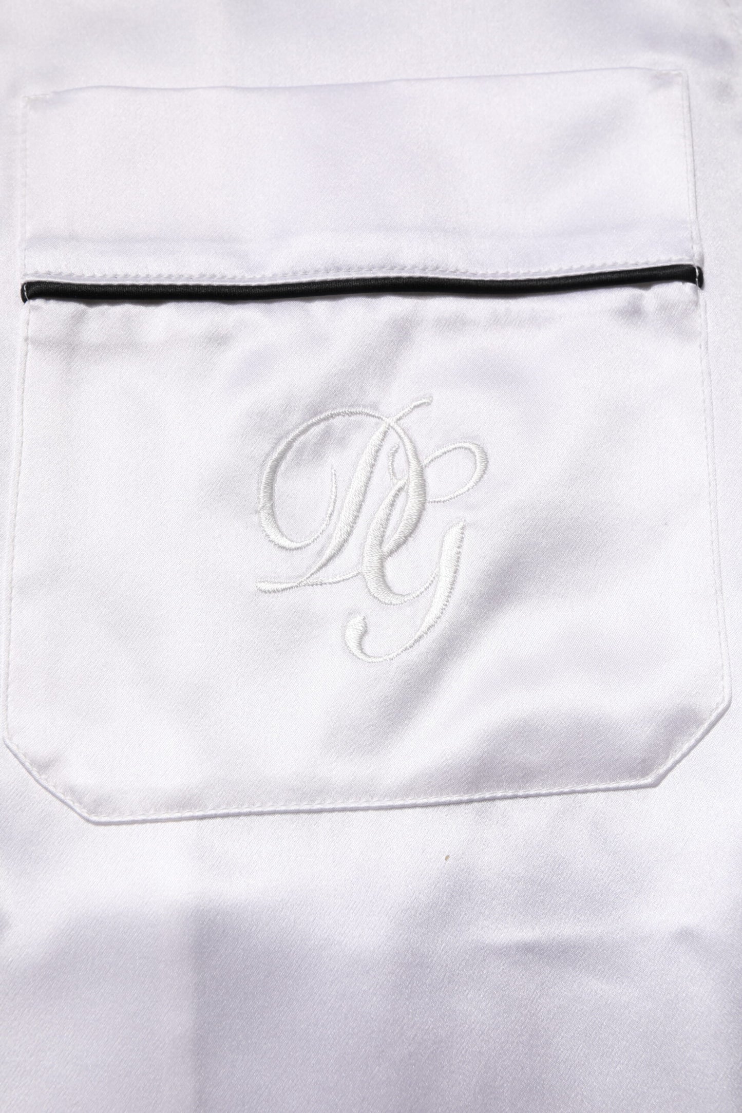 White Satin Silk Men Pajama Set Sleepwear